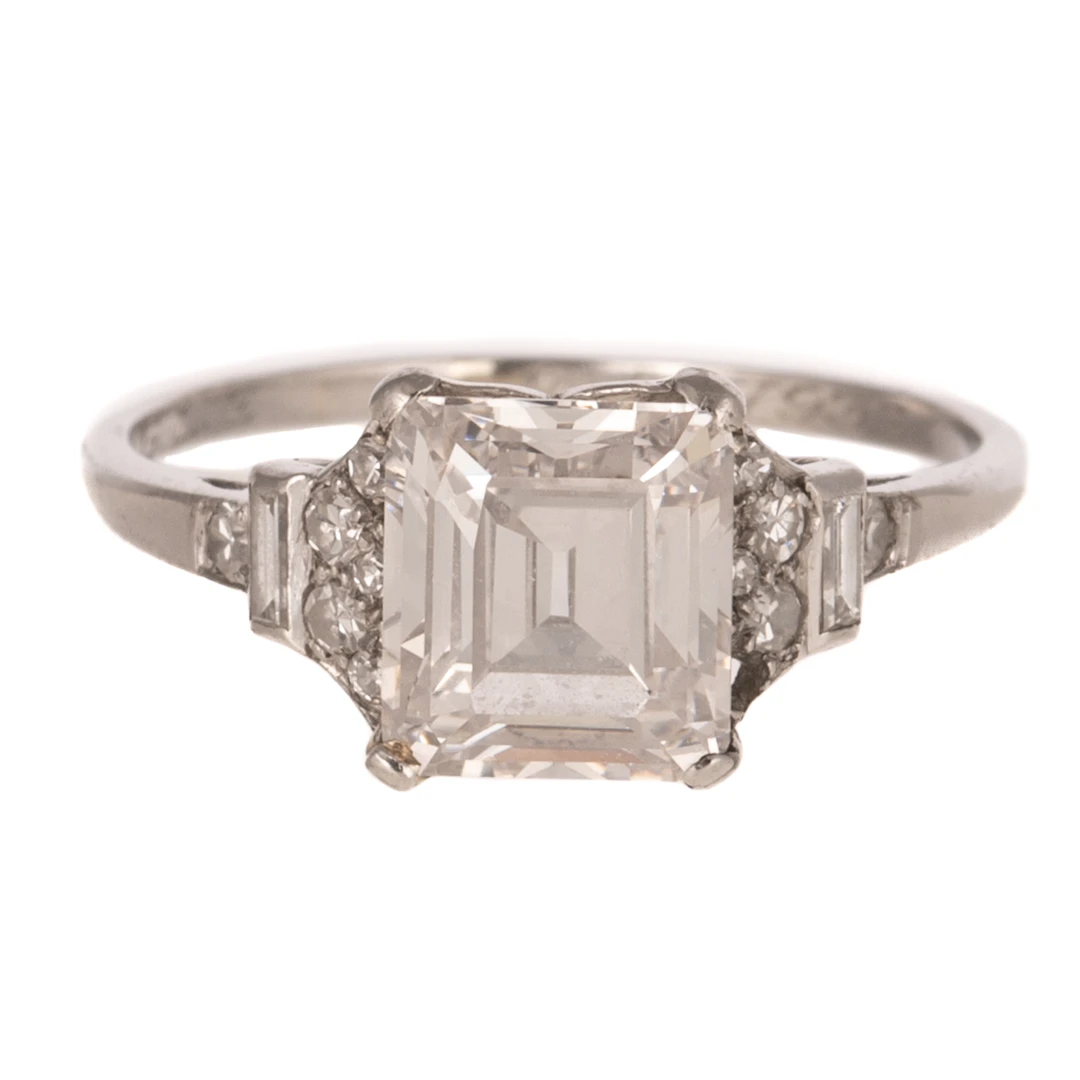 A GIA 1.87 ct Art Deco Diamond Ring in Platinum