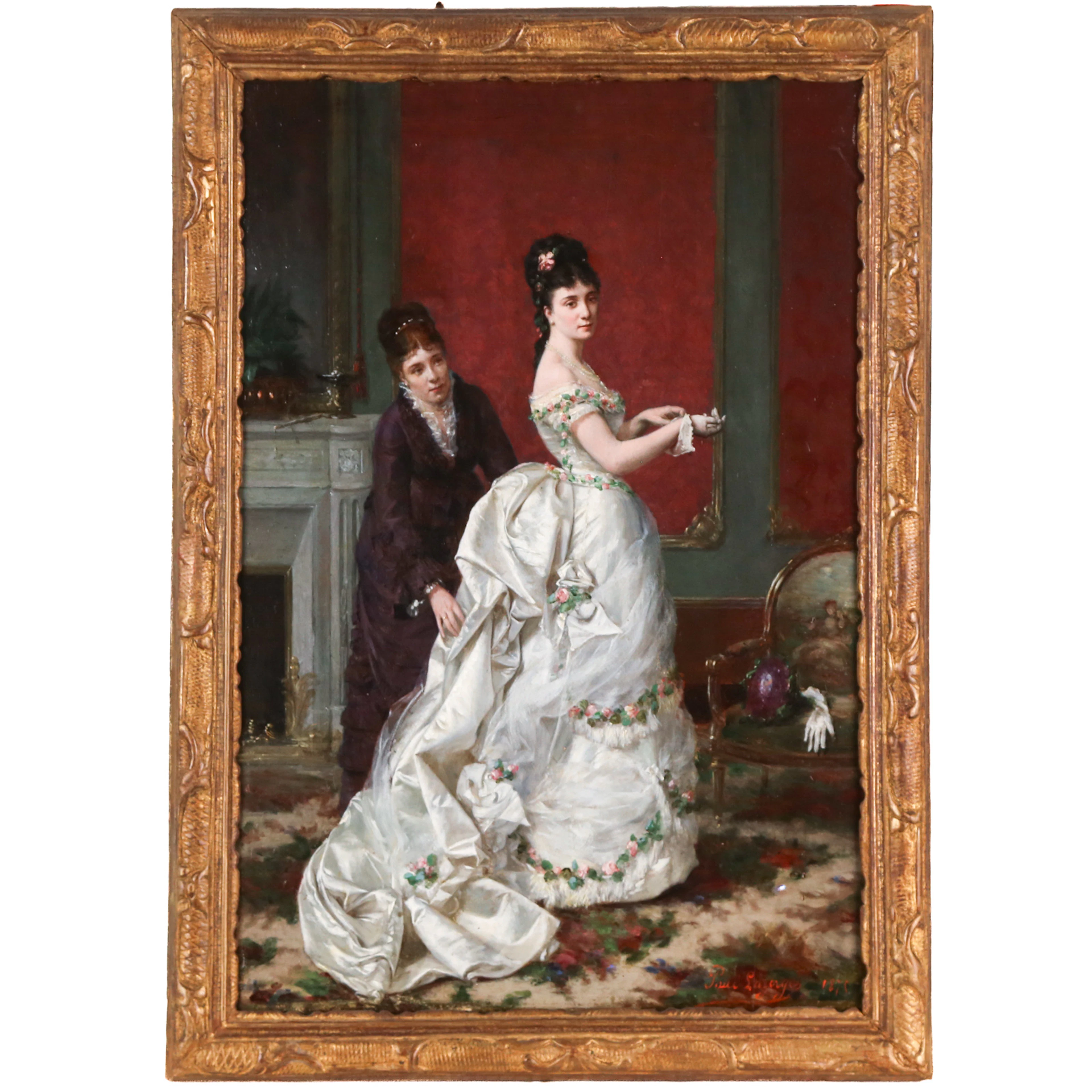 Paul Jean-Baptiste Lazerges. Lady & Attendant, oil