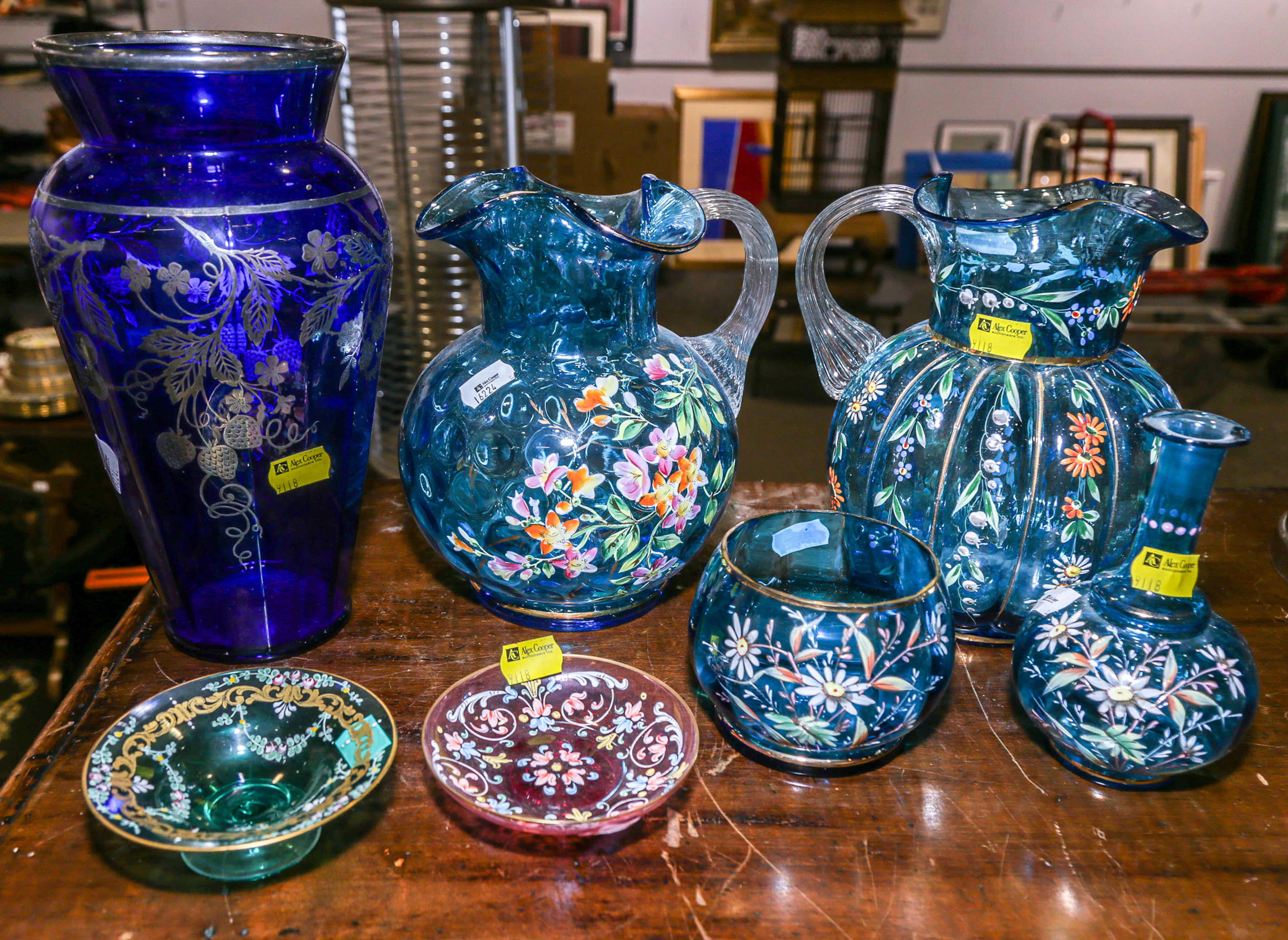 Six Pieces of Late Victorian Style Glassware