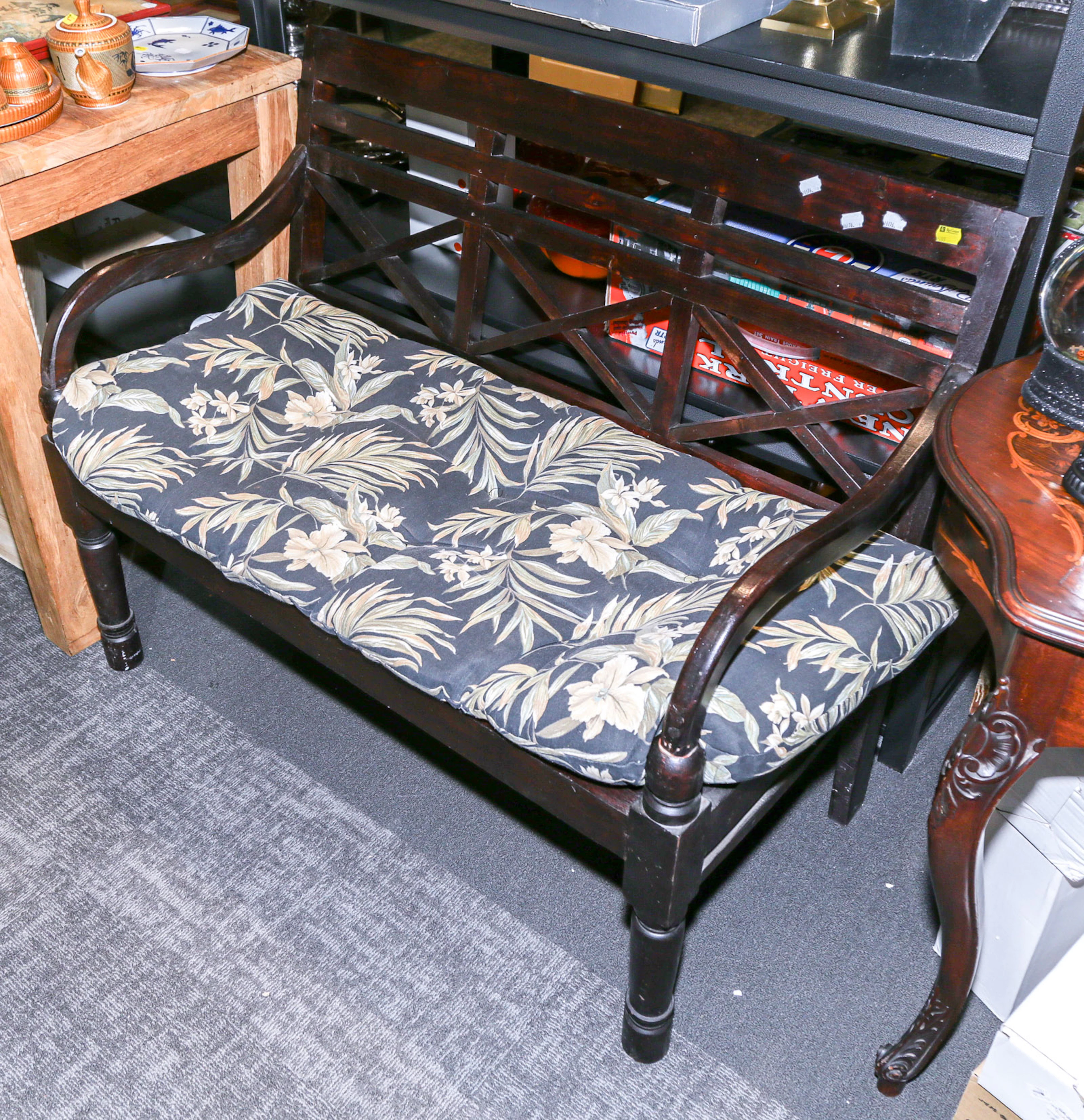 A Rococo Revival Center Table & a Bench
