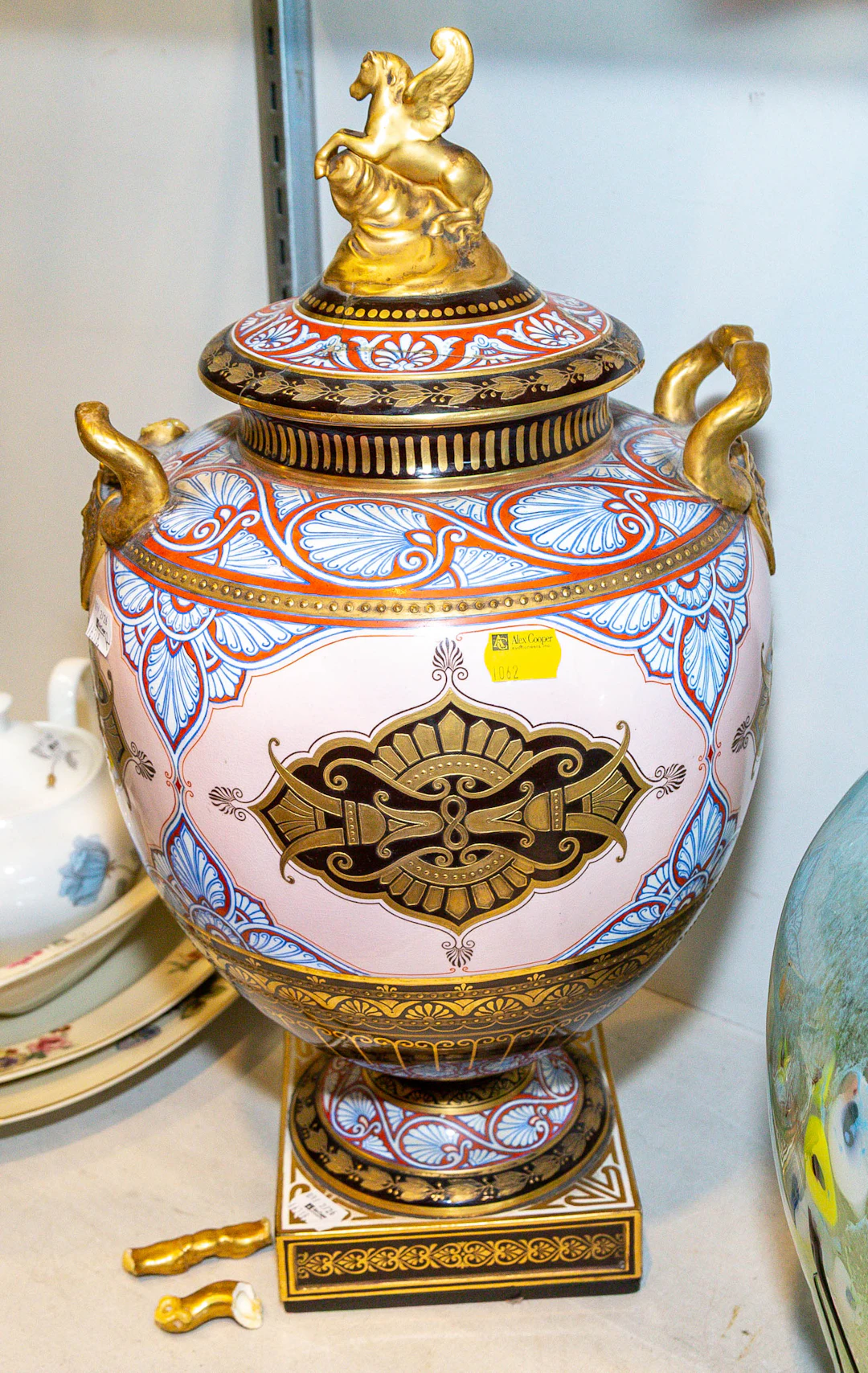 An Etruscan Revival Painted & Gilt Porcelain Urn