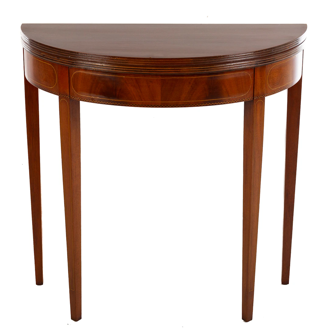 Federal Style Inlaid Mahogany Flip Top Games Table