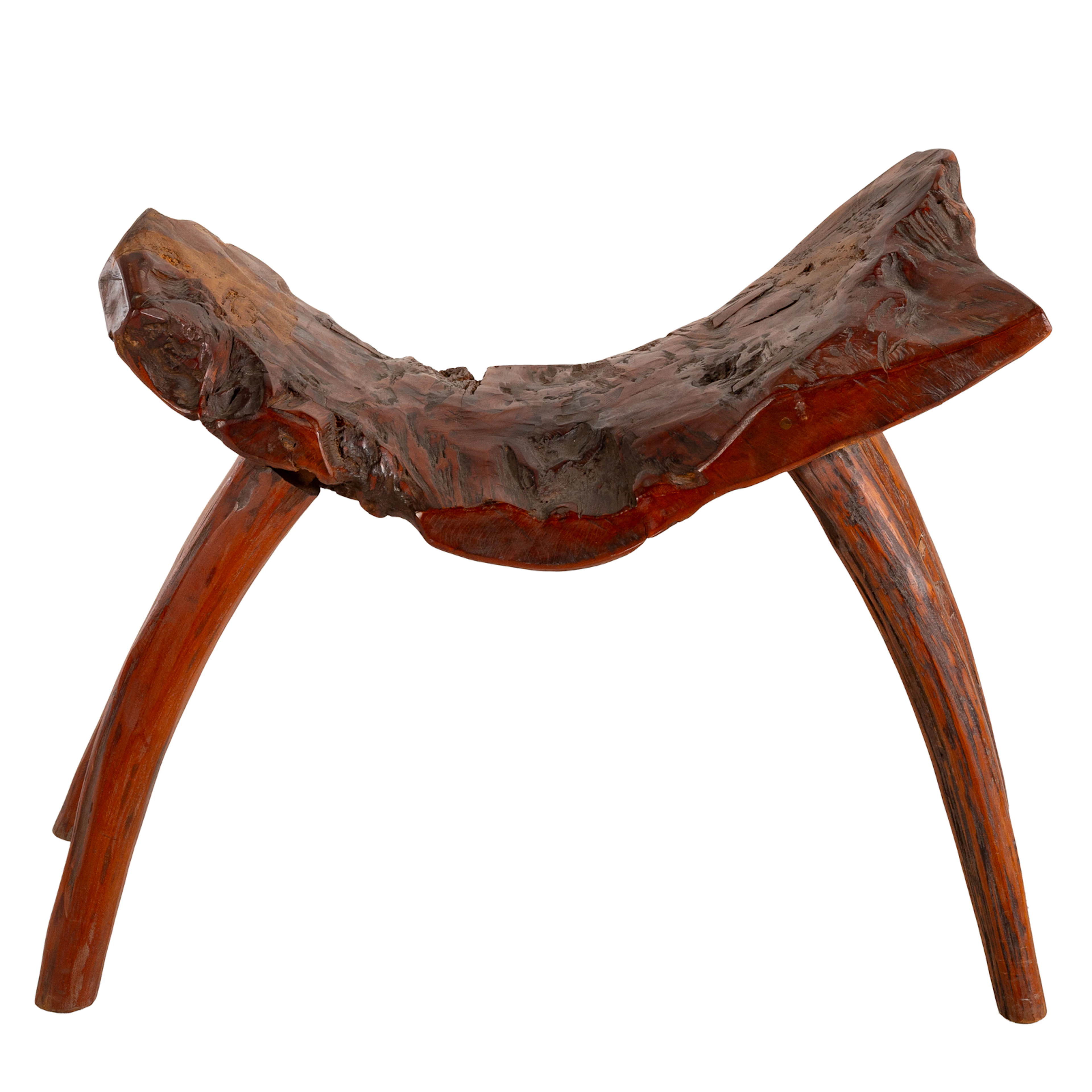 Rustic Live Edge Teak Bench