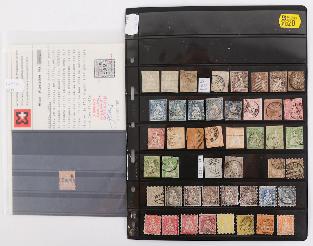 Switzerland: A Group of Seated Helvetia Issues