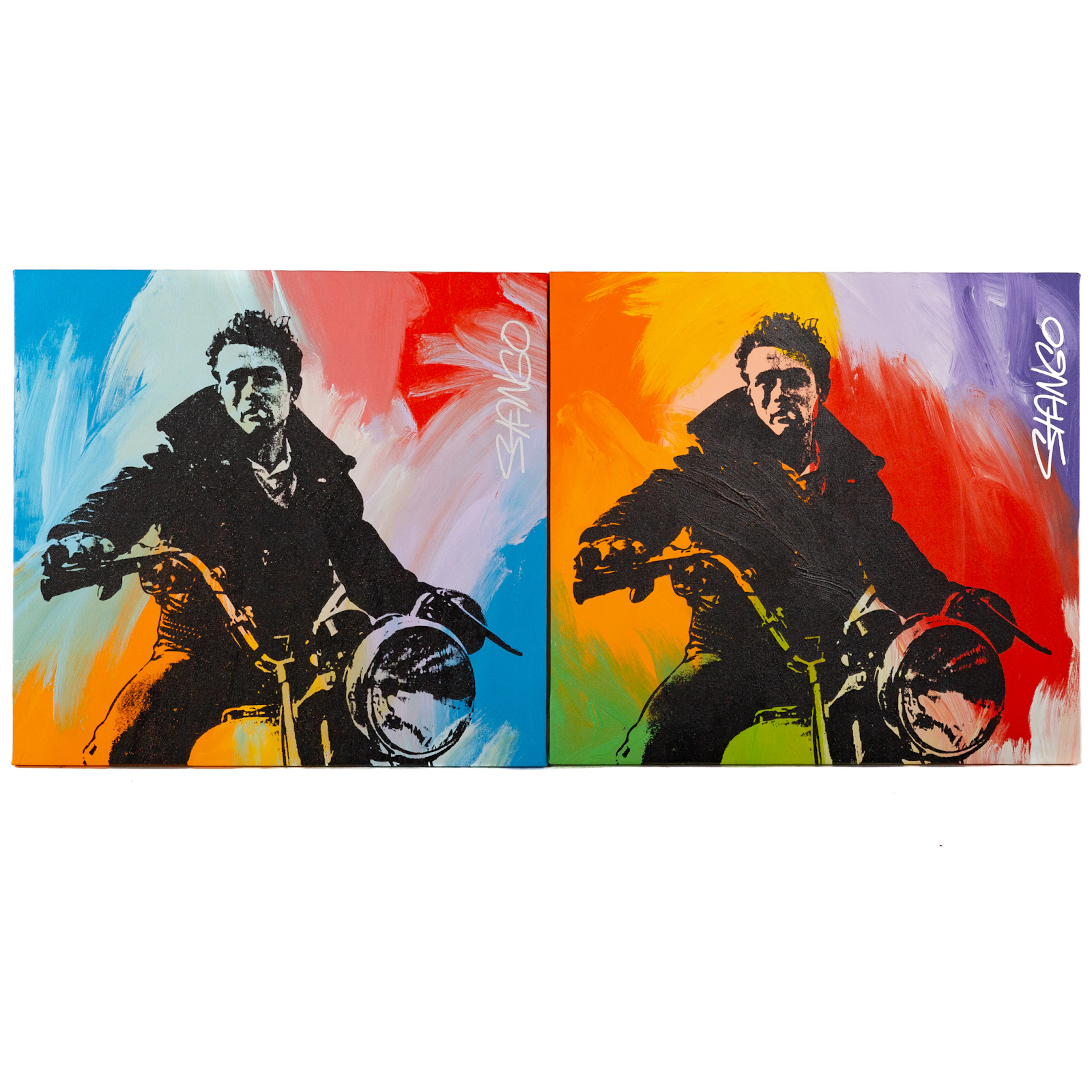 John Stango. A Pair of James Dean Paintings, acrylic