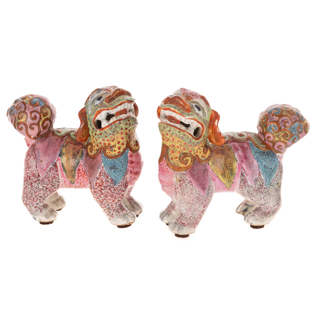 A Pair of 19th Century Chinese Porcelain Foo Dogs