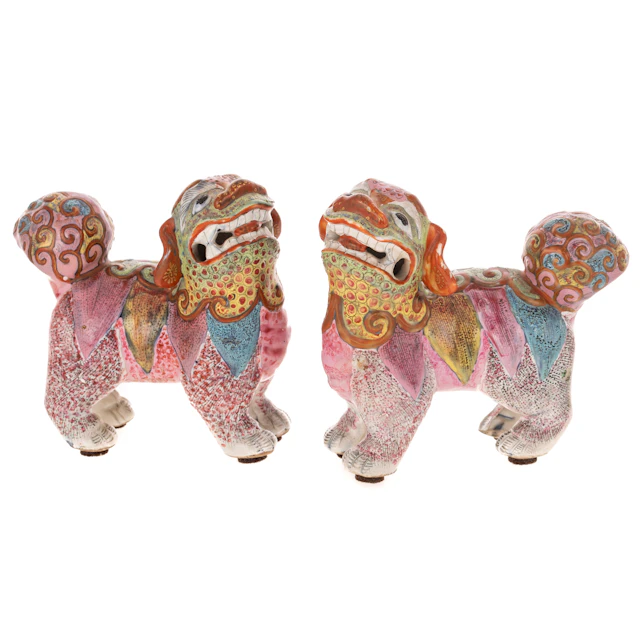 A Pair of 19th Century Chinese Porcelain Foo Dogs