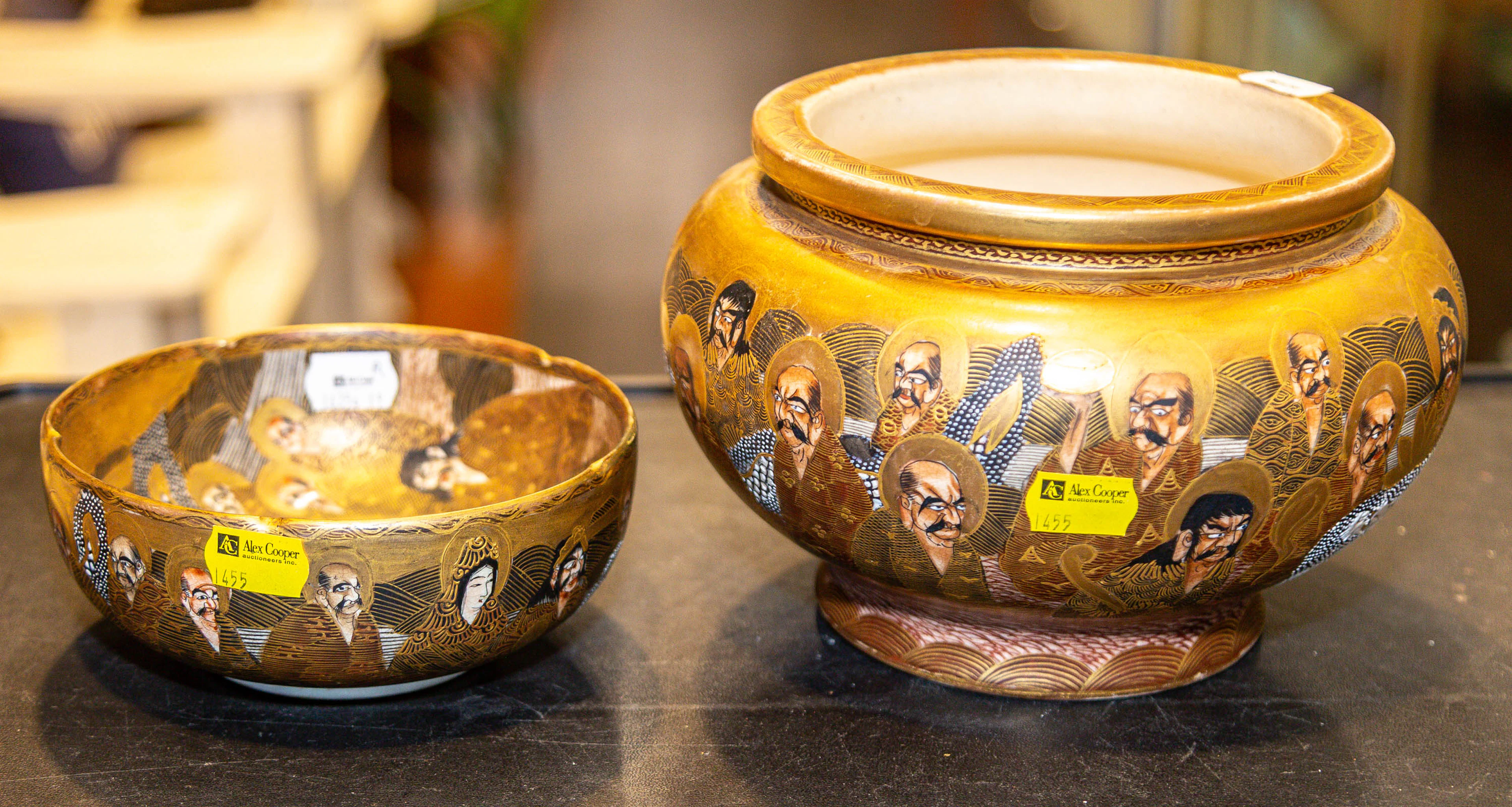 A Japanese Satsuma Jar & Bowl