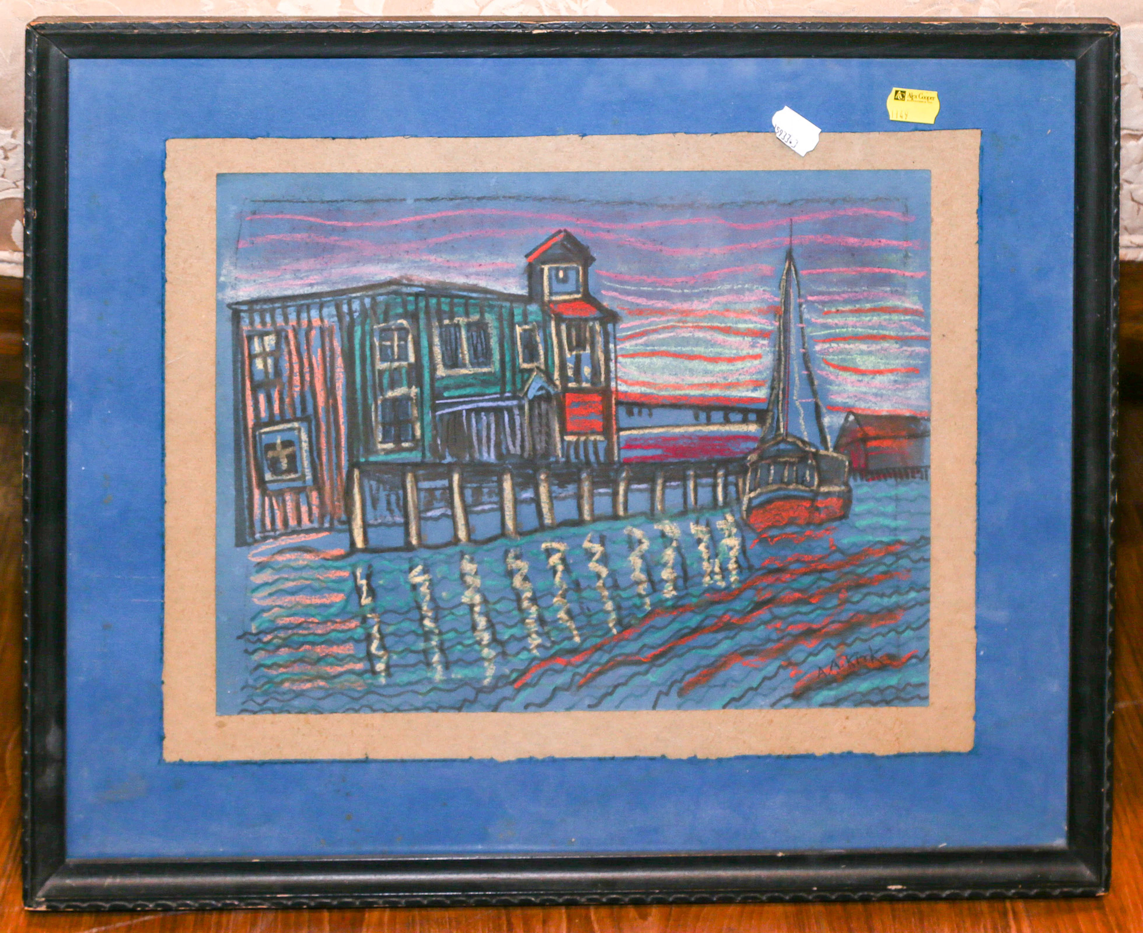 A. A. Kirk, Gloucester Dock, Pastel, Framed