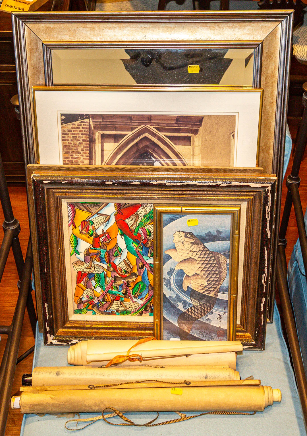 A Haitian Painting, Three Asian Scrolls & More