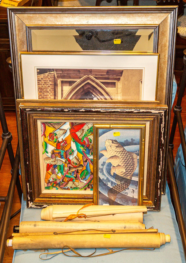 A Haitian Painting, Three Asian Scrolls & More