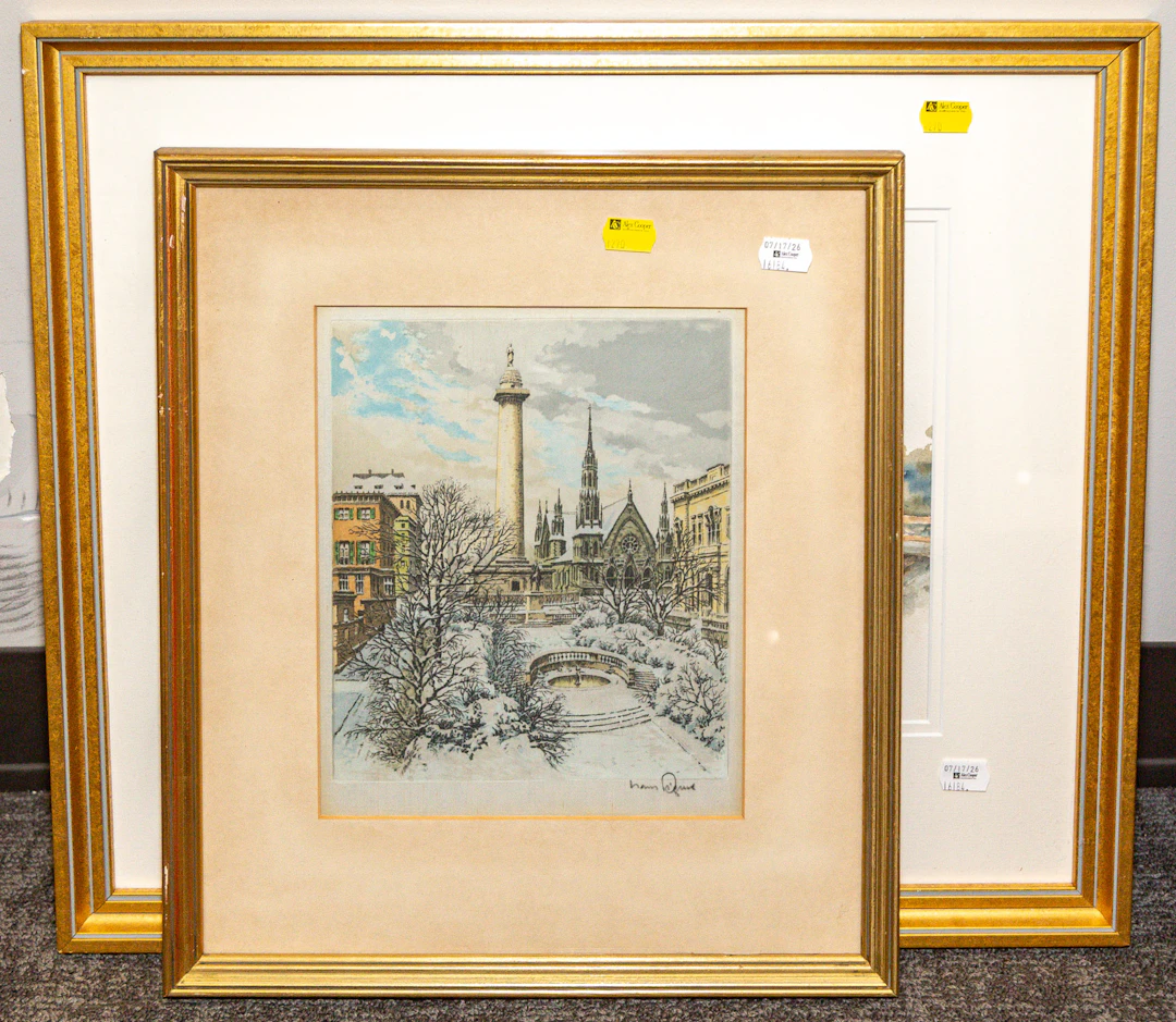 Hans Figura. Mt. Vernon Place, etching