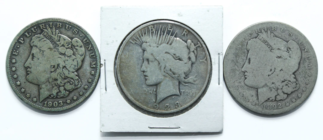 Two Scarce Morgans & a Common Peace Dollar