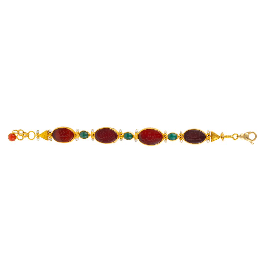 A Cressida Carnelian Link Bracelet in 24K