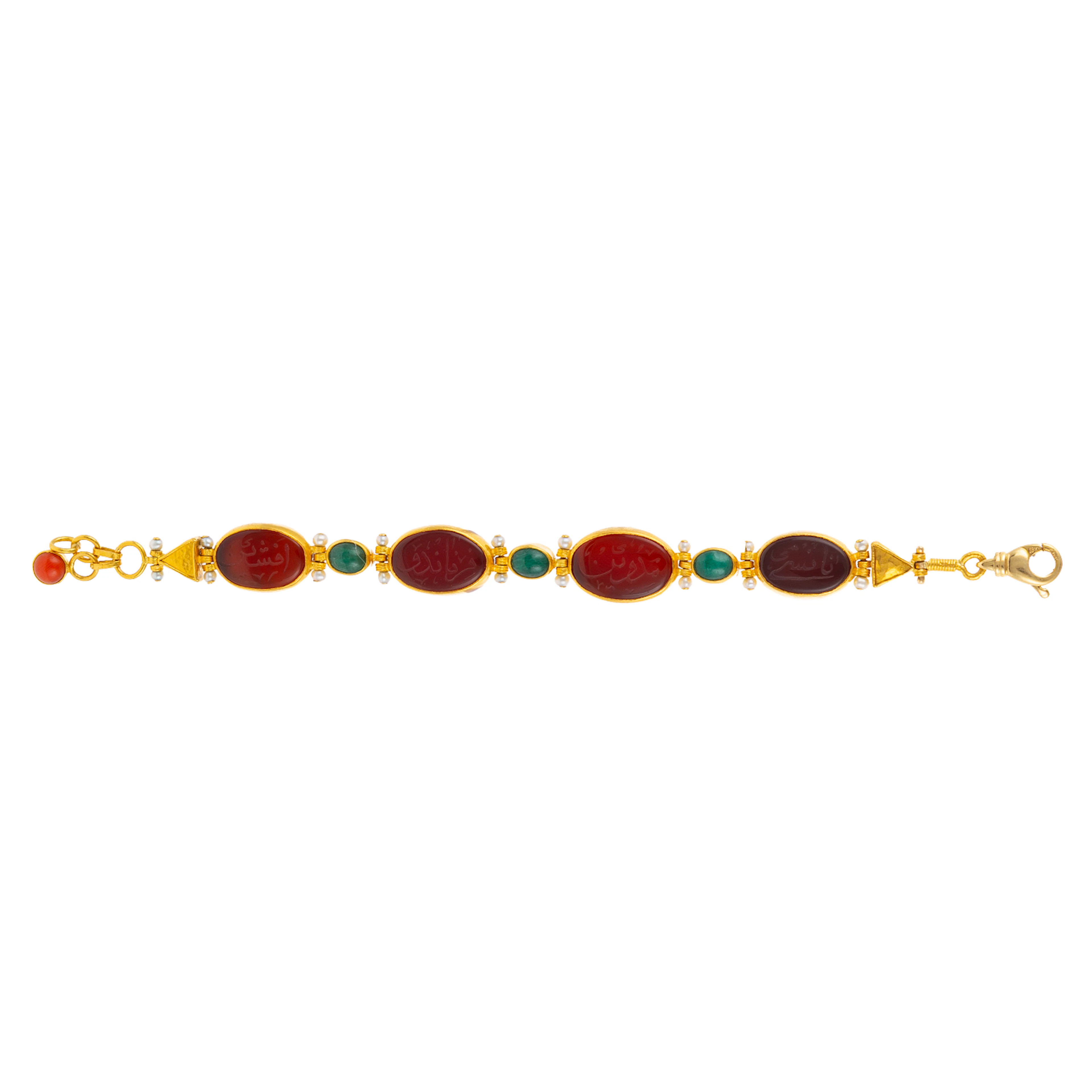 A Cressida Carnelian Link Bracelet in 24K