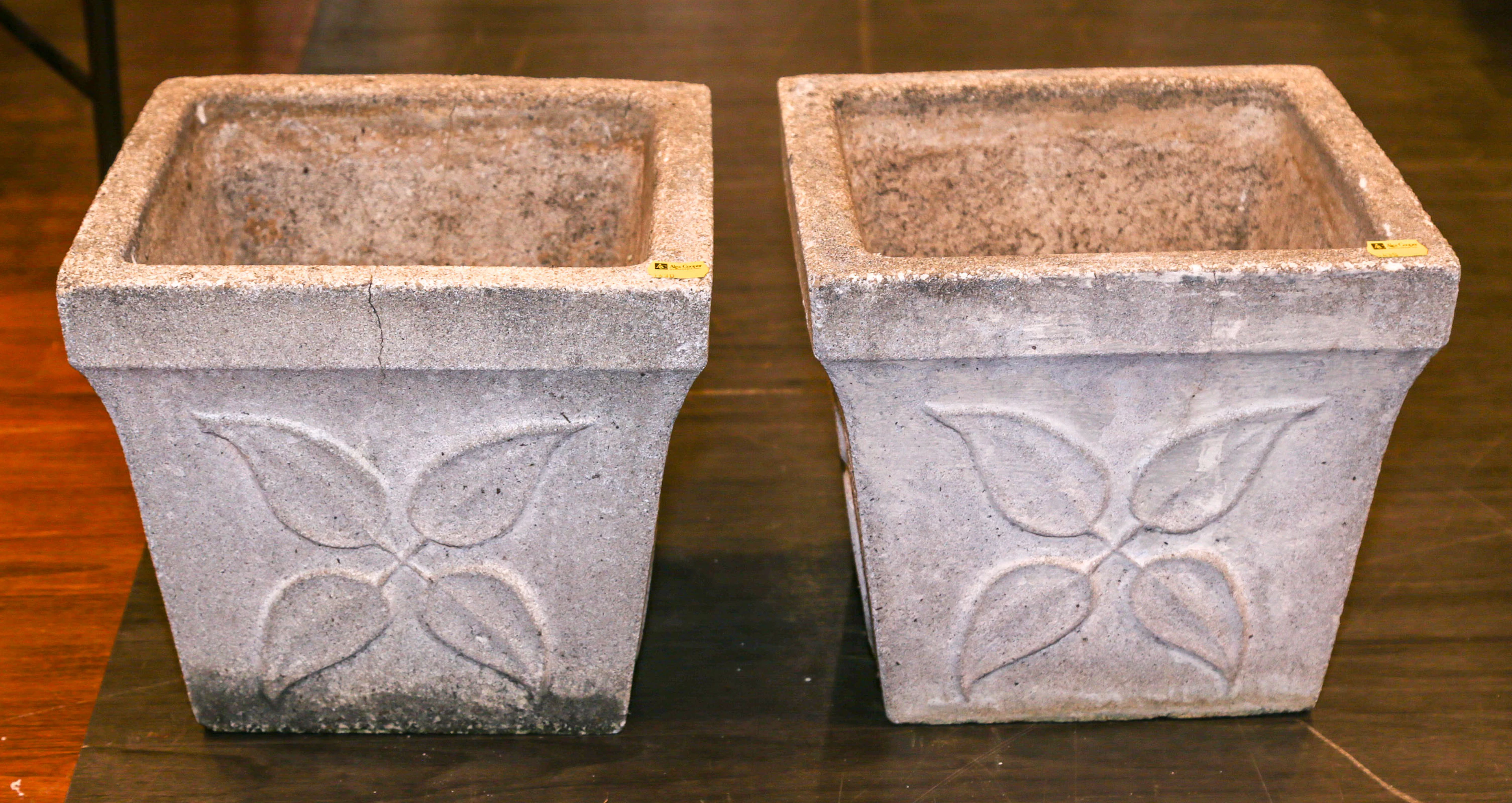 A Pair of Cast Concrete Jardinieres