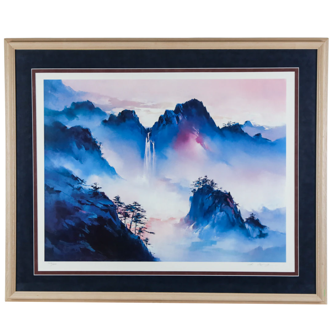 Hong Leung. "Misty Falls," serigraph