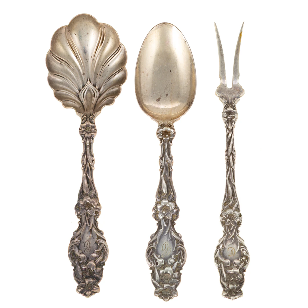 Ten Pieces of Whiting Sterling "Lily" Flatware