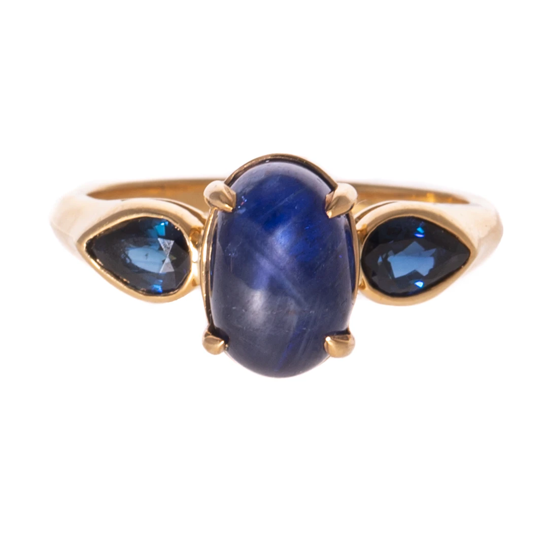 An Unheated 6.40 ct Burmese Star Sapphire Ring in 18K
