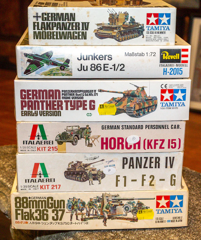 Six German Scale Model Kits