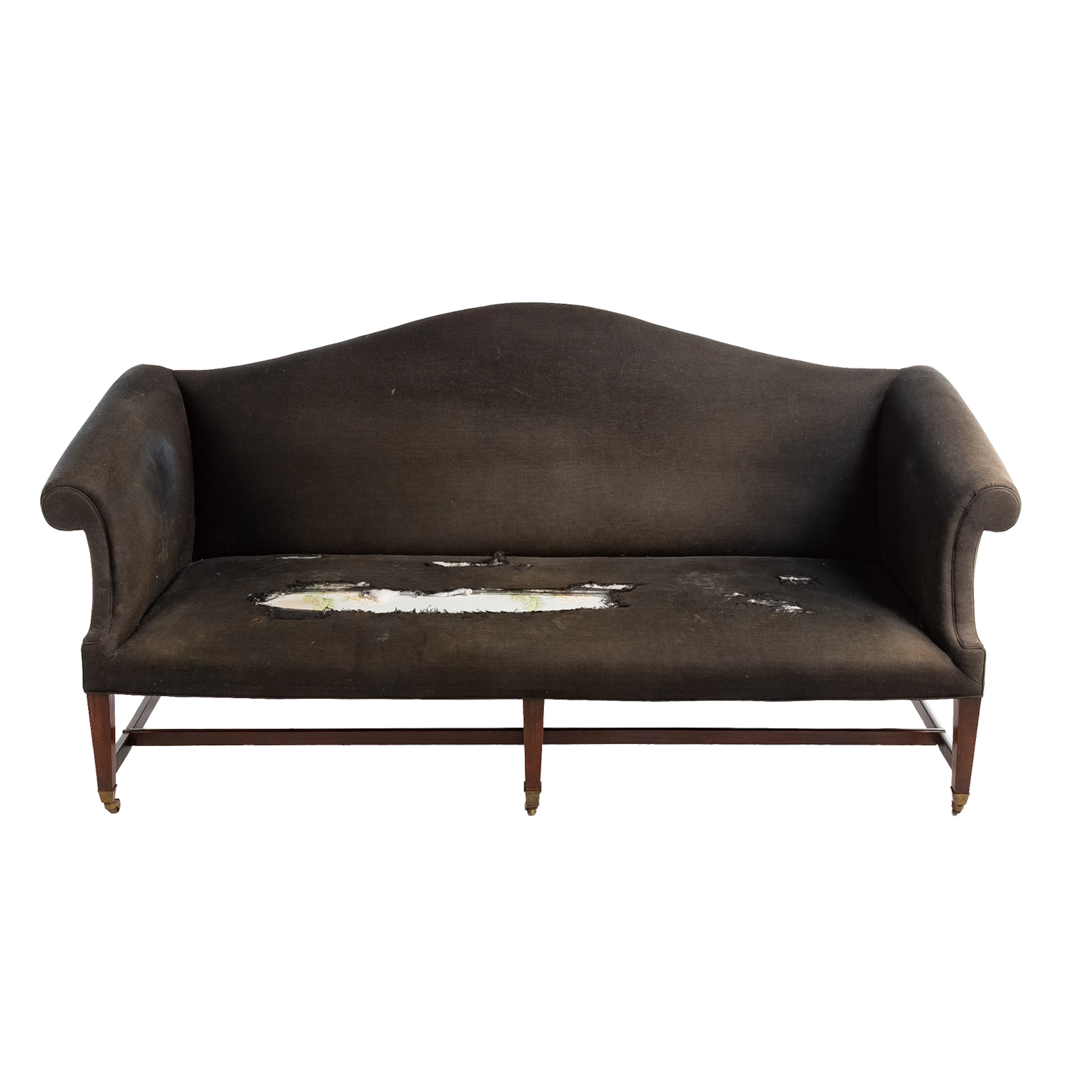 Federal Mahogany Camelback Sofa