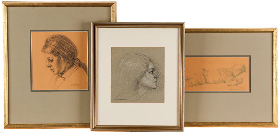 Douglas Hofmann. Three Framed Drawings