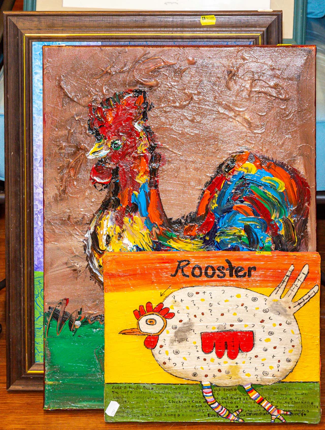 Three Paintings Featuring Birds