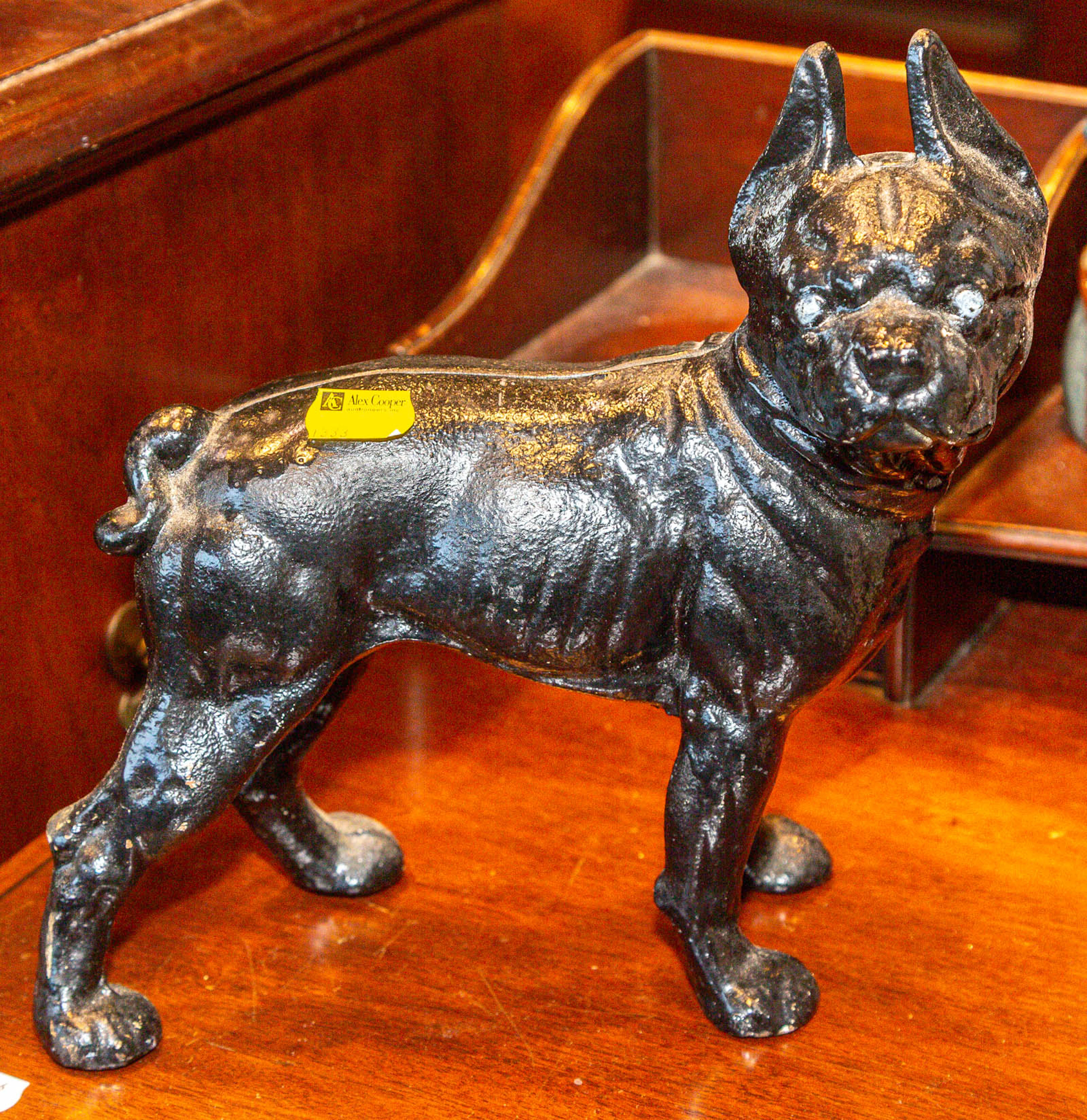 A Cast Iron Boston Terrier Doorstop