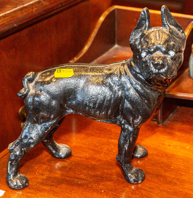 A Cast Iron Boston Terrier Doorstop