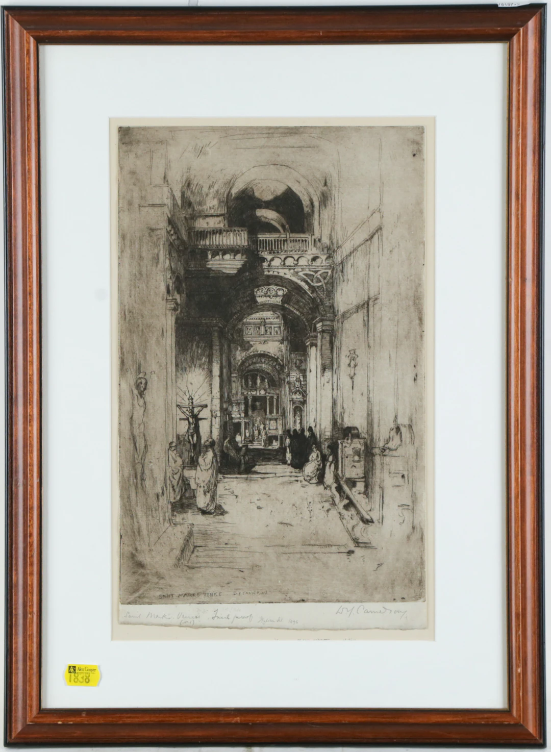 David Young Cameron. "St. Mark's, Venice," etching
