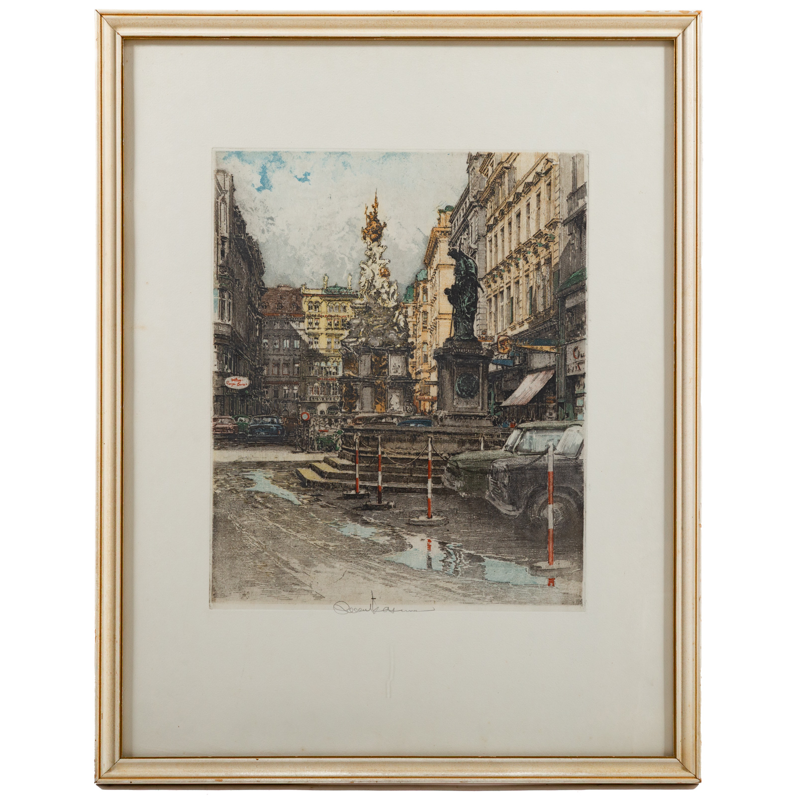 Hans Figura. "Vienna Scene II," screenprint