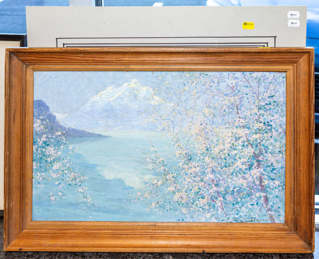 Georges Dante. Mt. Fuji, oil on board