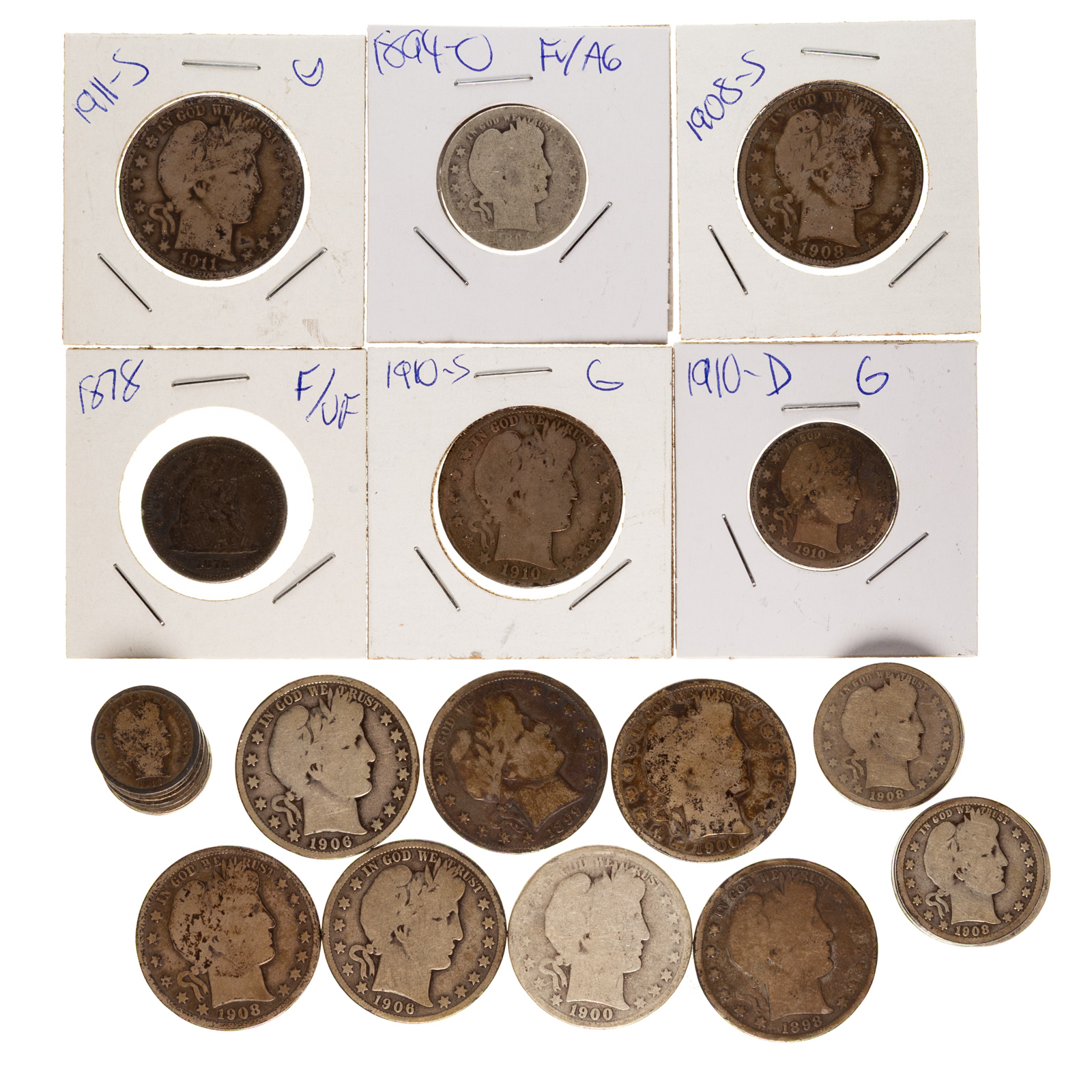 $14.35 Face in Barber Coins Plus 1878 SLQ F