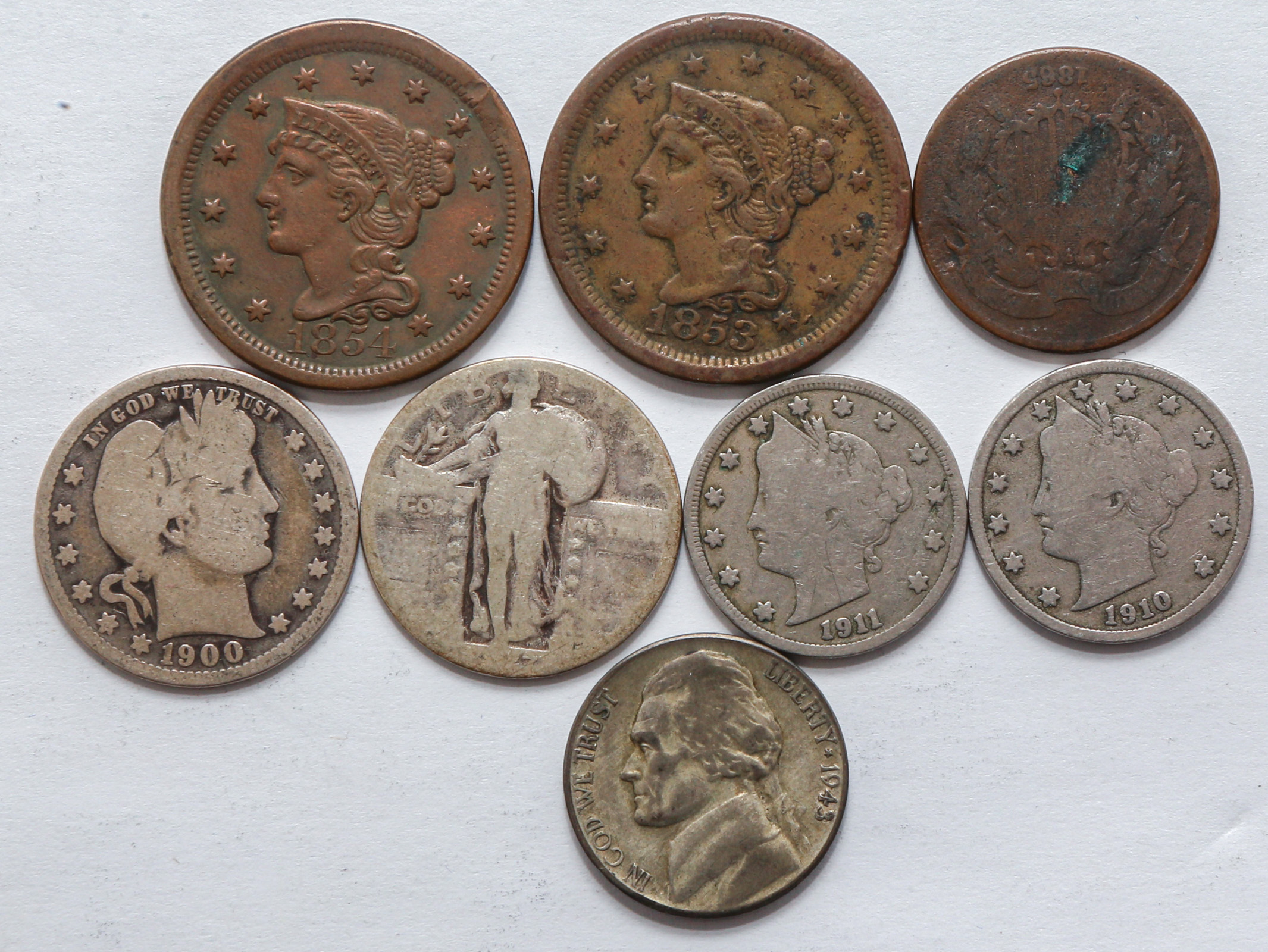 Eight U.S. Type Coins
