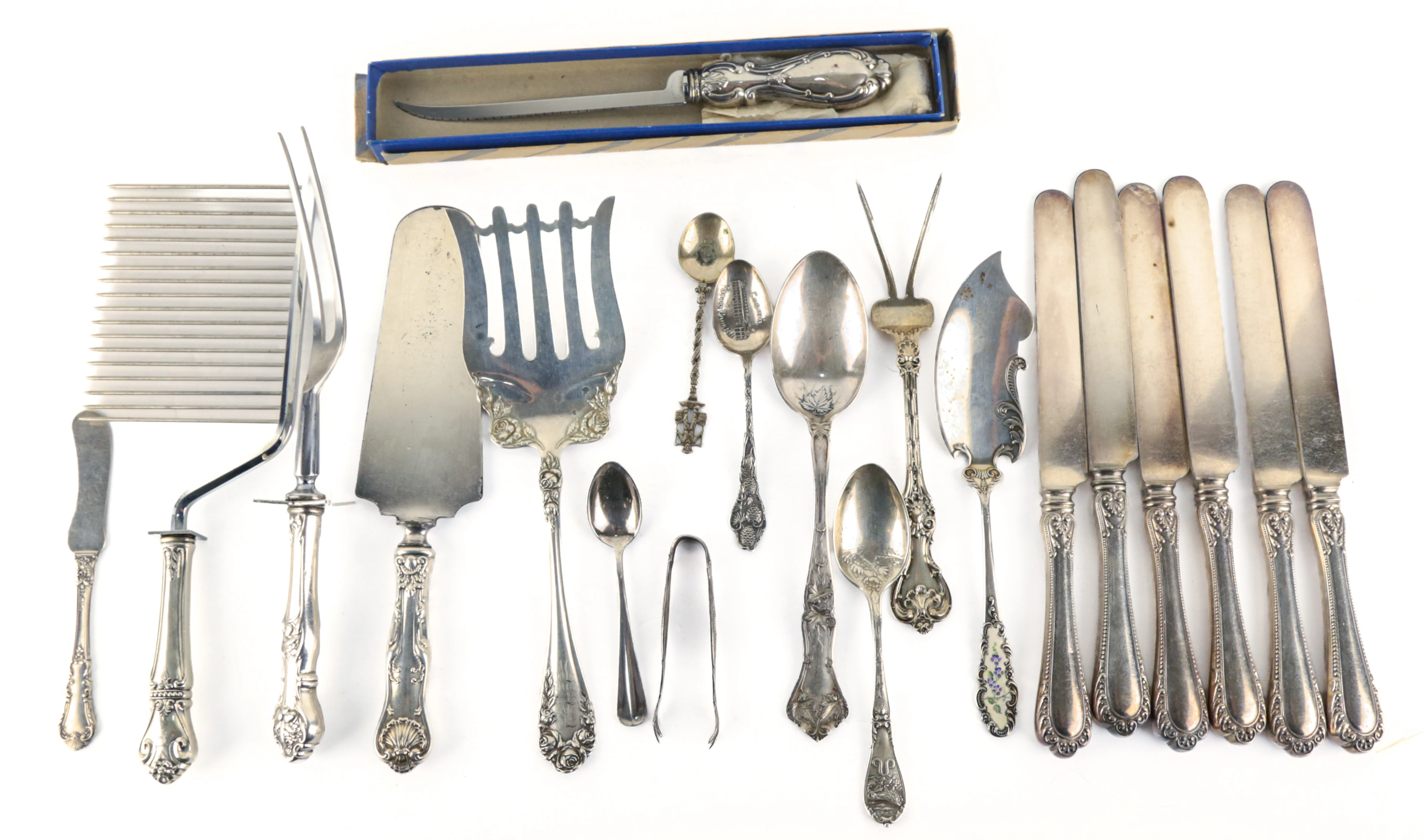 Group of Sterling & Silver Plated Flatware
