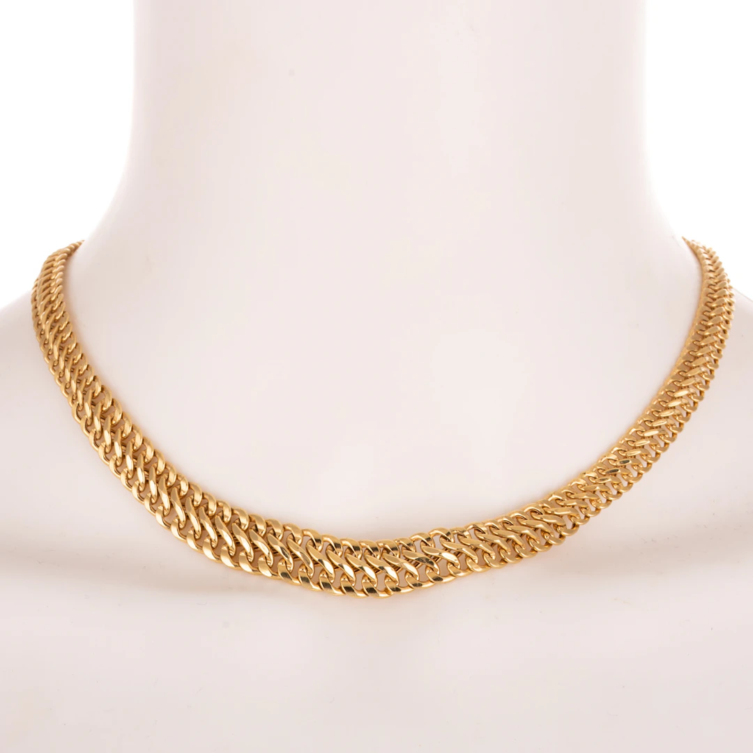 A Tapered Woven Necklace in 18K