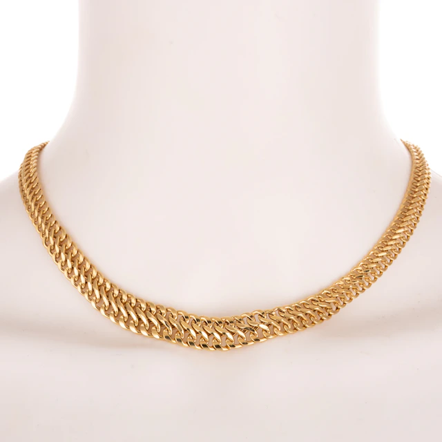 A Tapered Woven Necklace in 18K