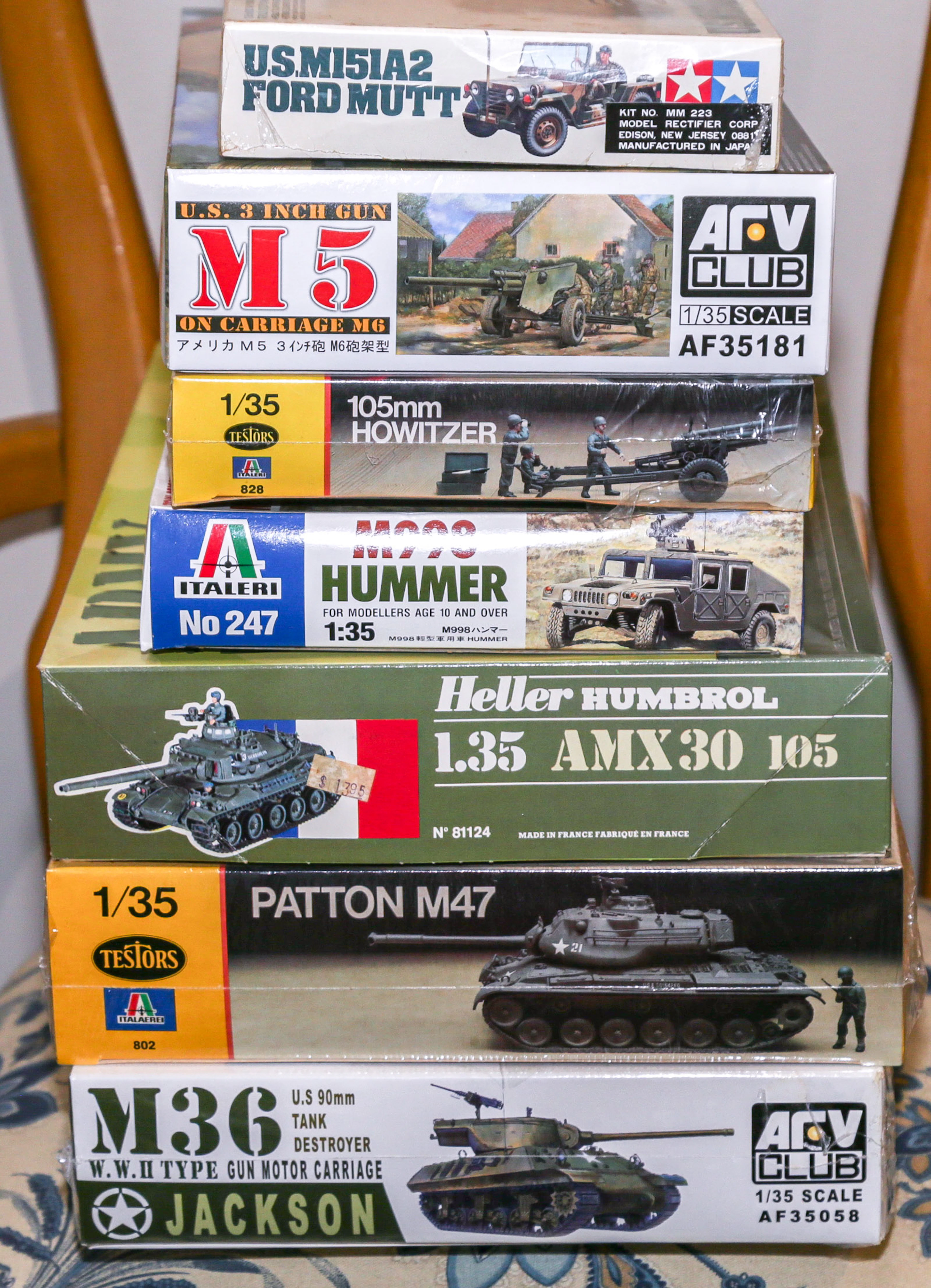 Seven U.S. Military Model Kits
