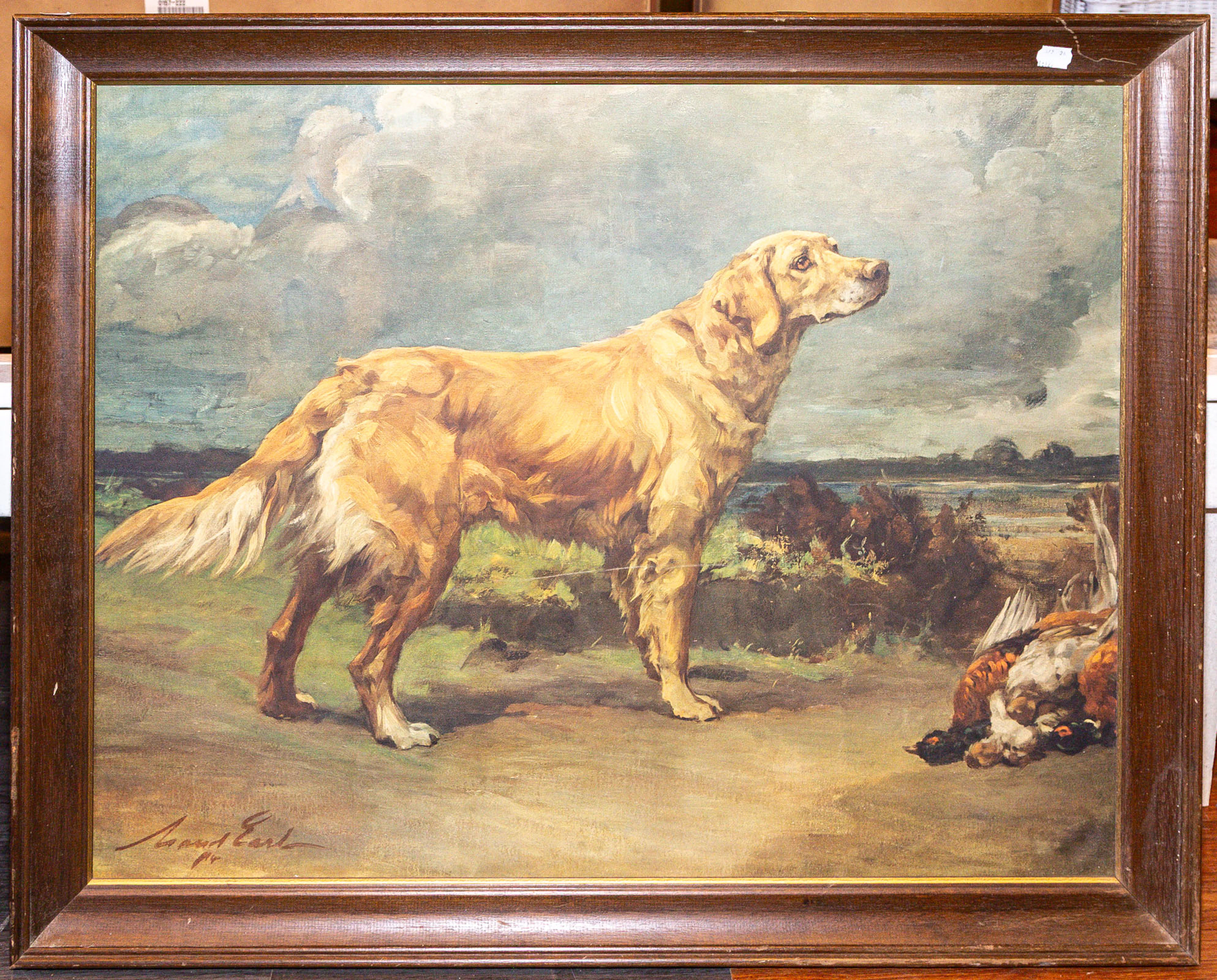 A "Golden Retriever Serving the Guns" Print