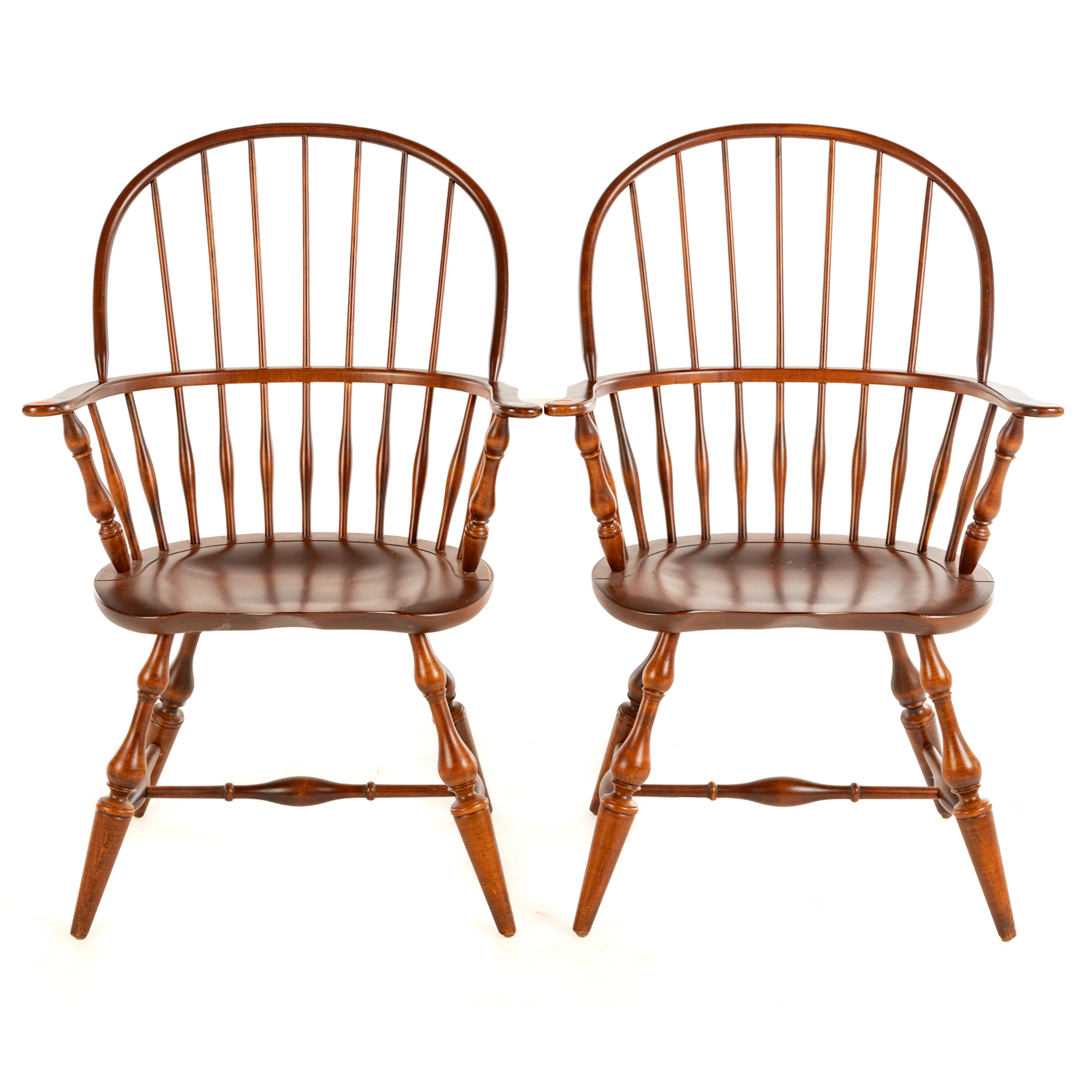 A Pair of Nicholes & Stone Cherry Windsor Chairs