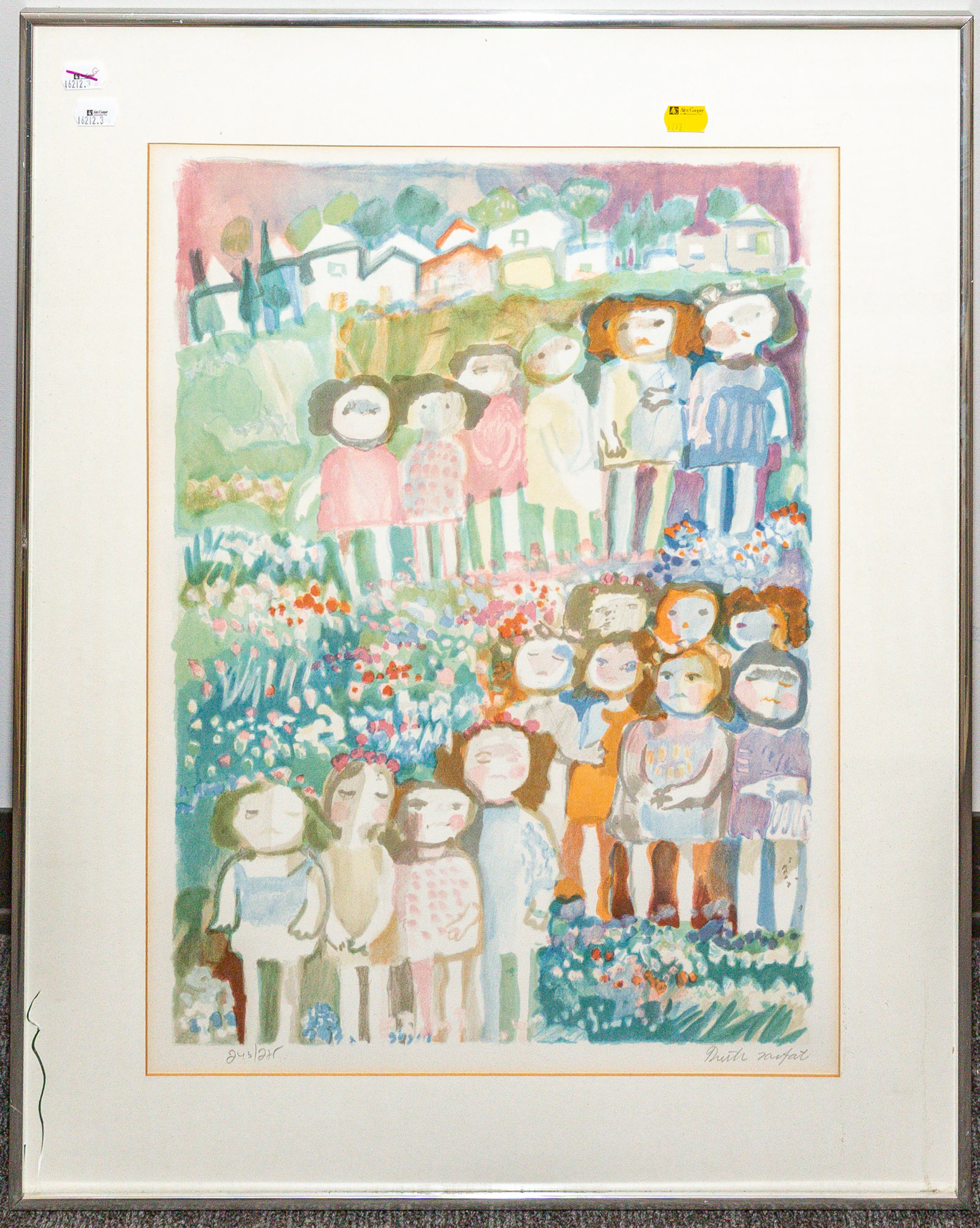 Ruth Zarfati. Group of Children, lithograph