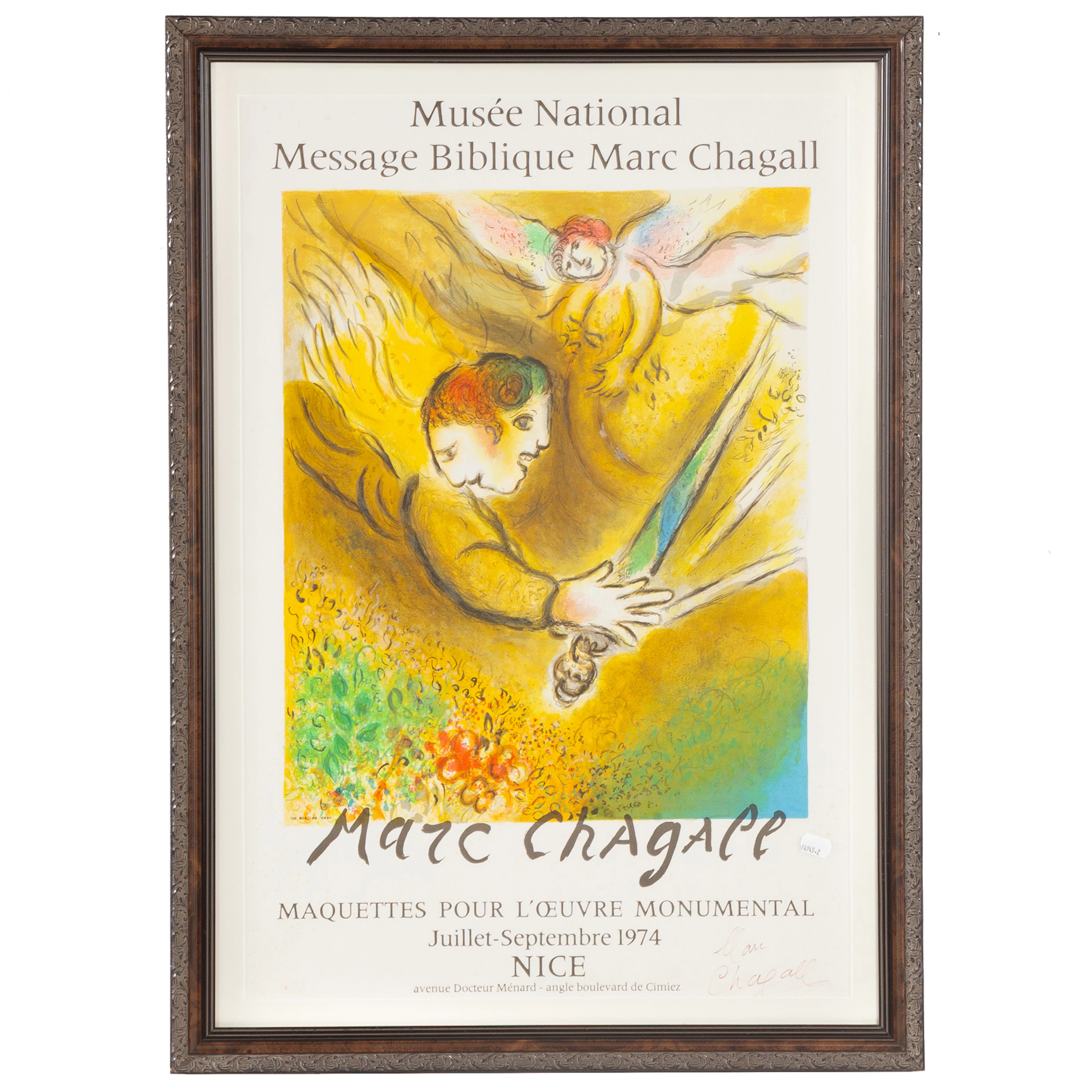 Marc Chagall Pen Signed Exhibition Poster