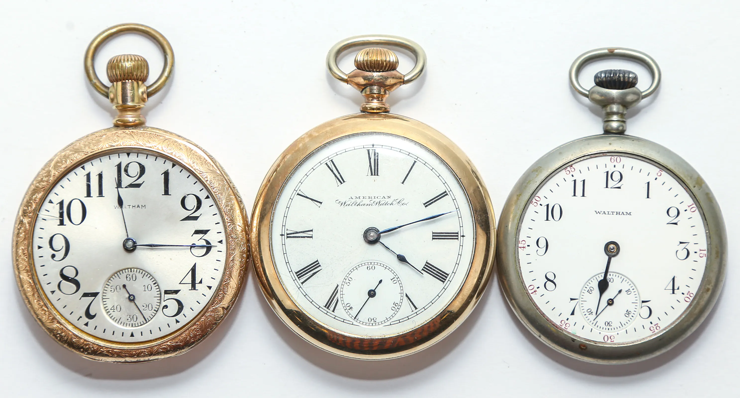 Trio of Open Face Pocket Watches