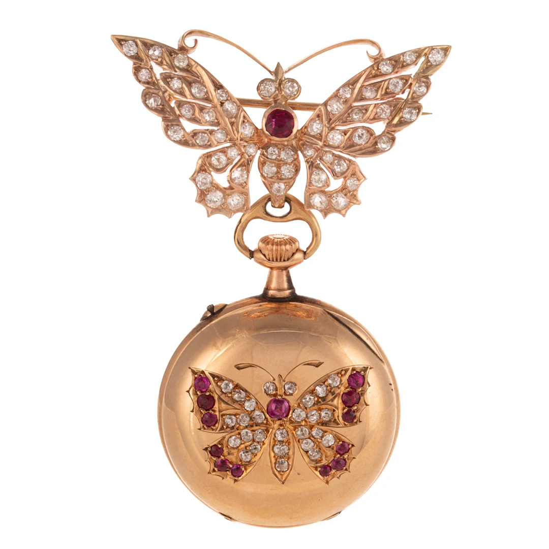 A Late Victorian Pendant Watch & Brooch in Gold
