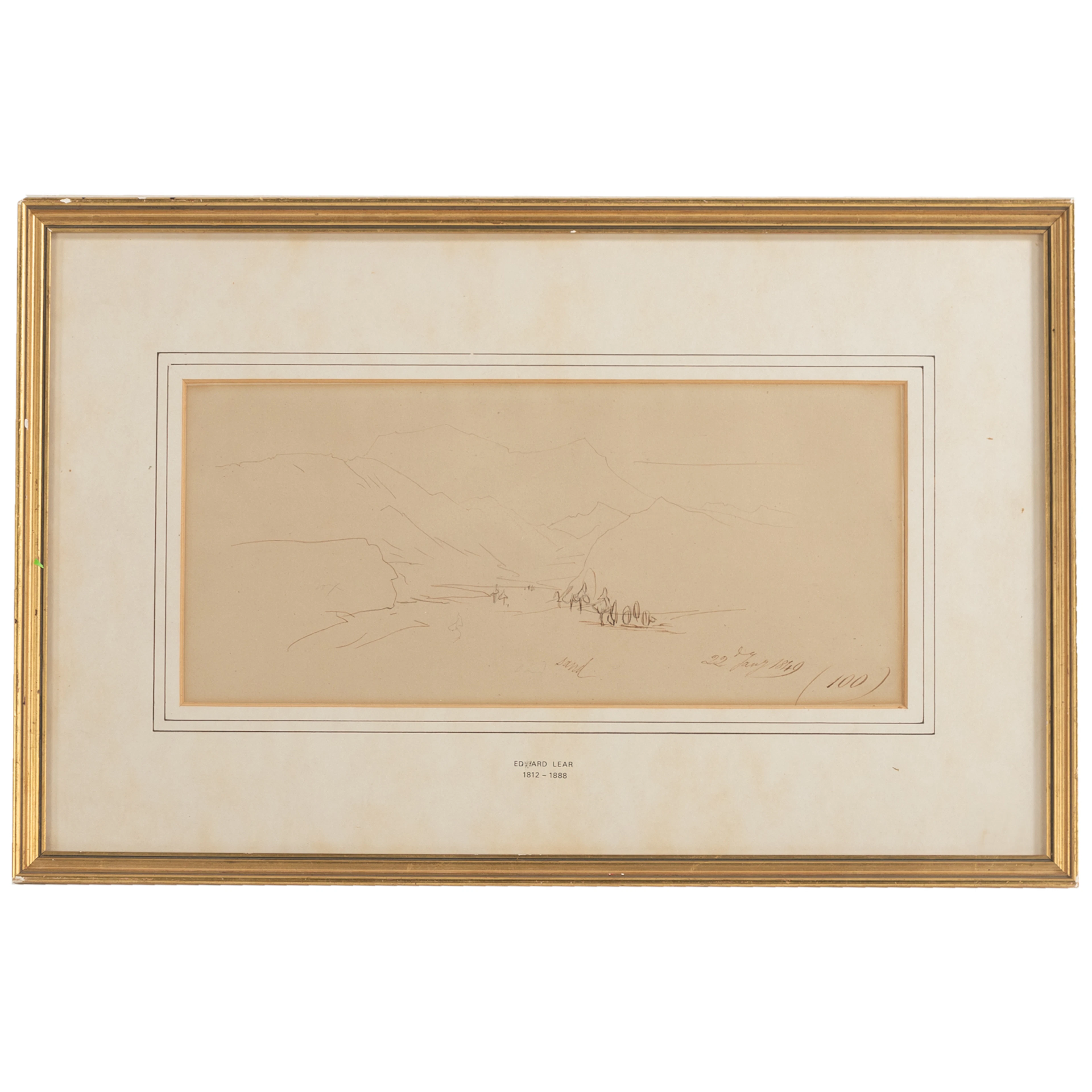 Edward Lear. Egyptian Landscape, ink