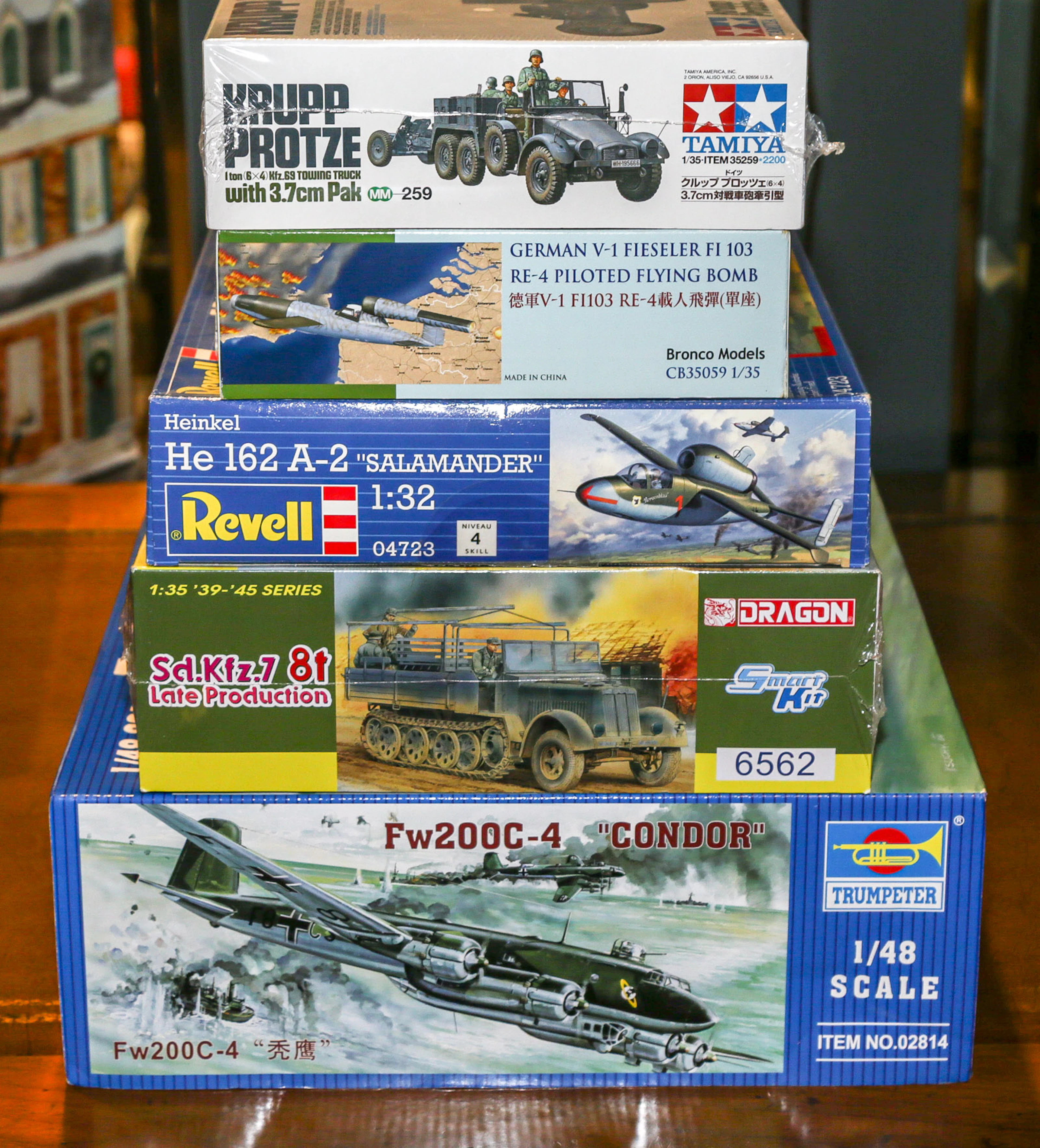 Five German Military Scale Model Kits