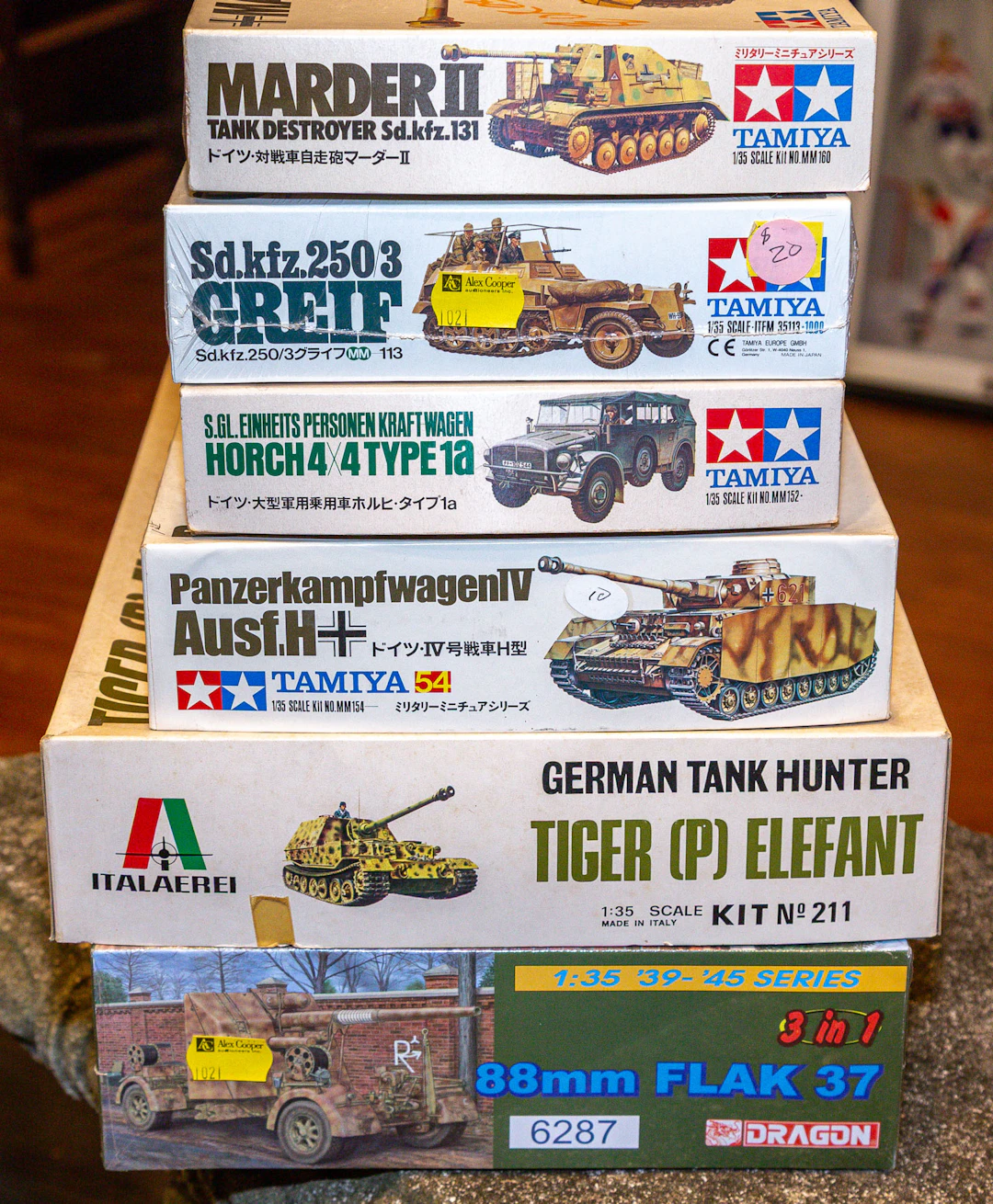 Six German Scale Model Kits