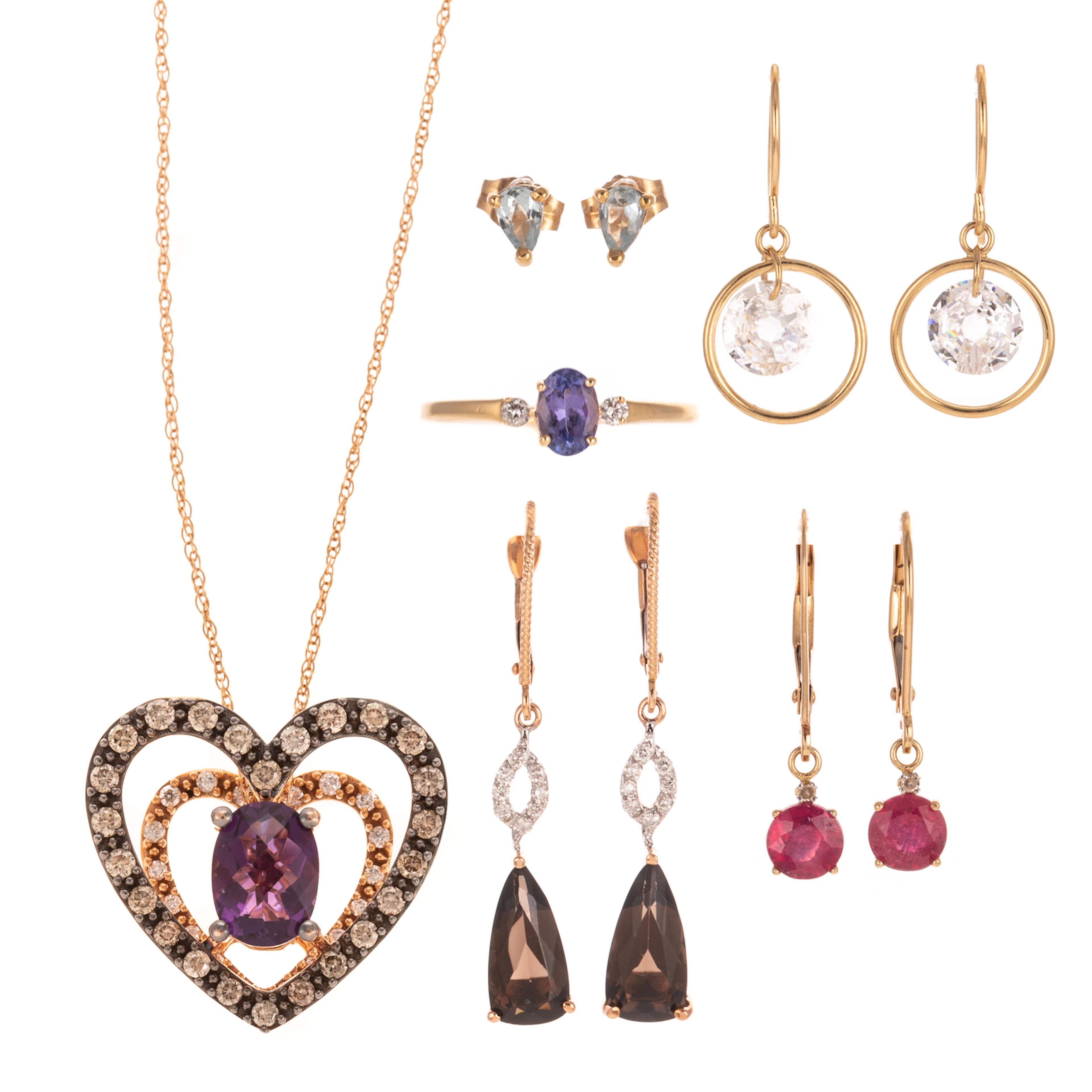 A LeVian Pendant & Other Gemstone Jewelry in 14K