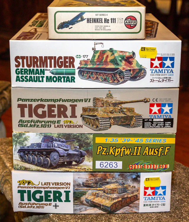 Five German Scale Model Kits