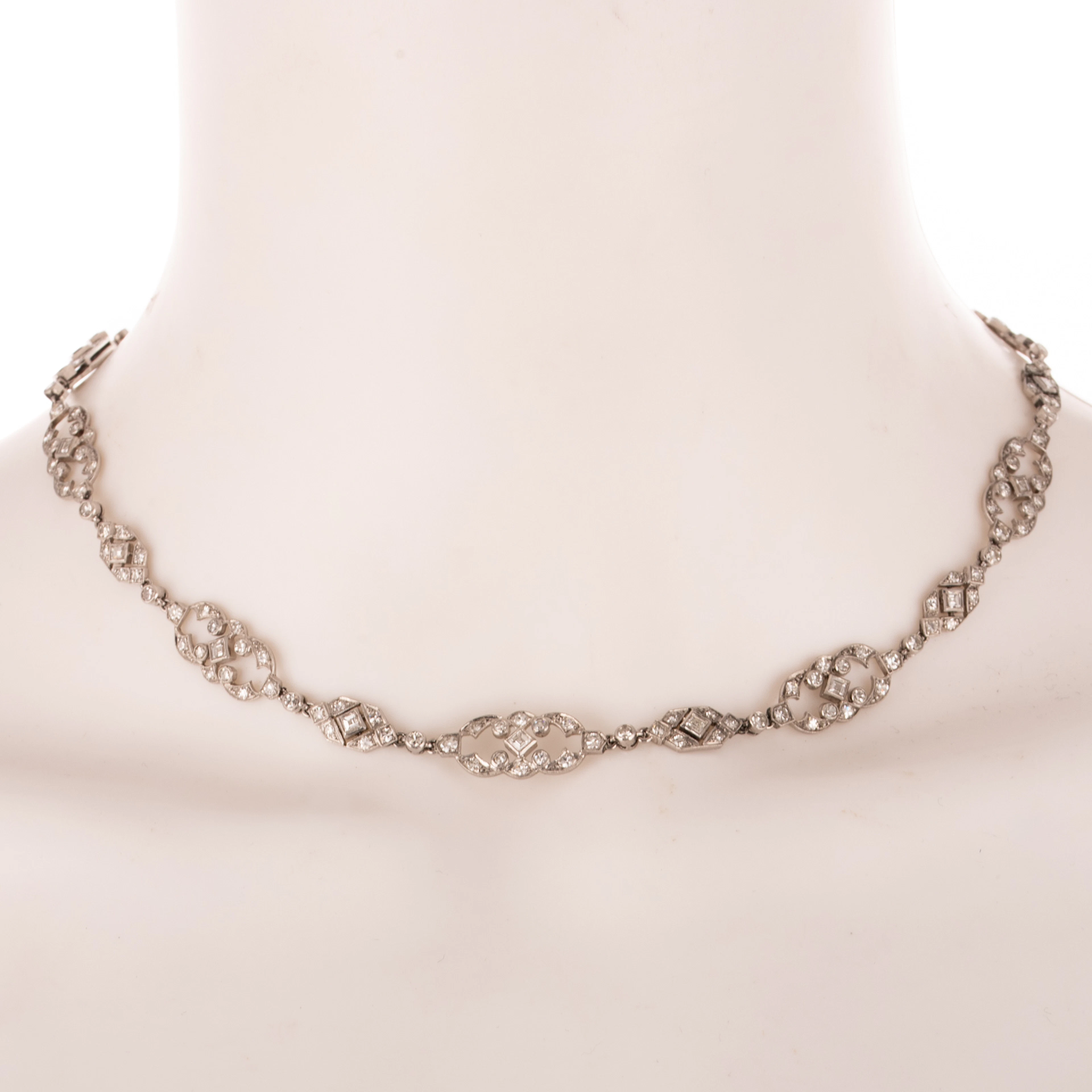 An Art Deco 10.00 ctw Diamond Necklace in Platinum
